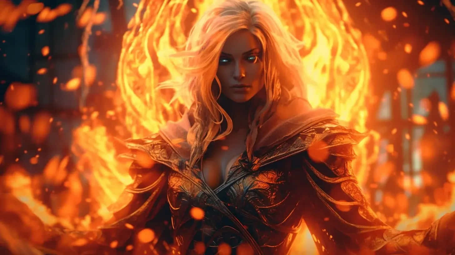 World of Warcraft, Fire Mage, blonde warrior, HD Desktop Wallpaper