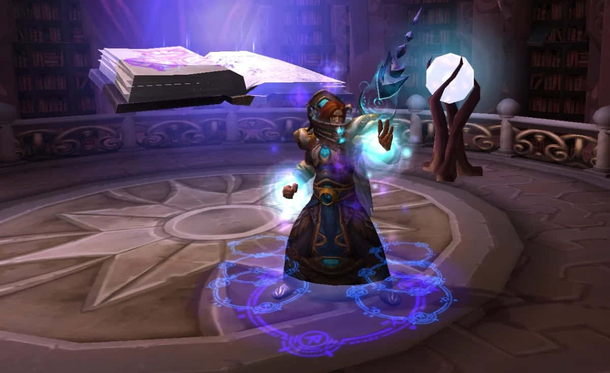 World of Warcraft, Mage, glowing blue magic, SD Desktop Wallpaper
