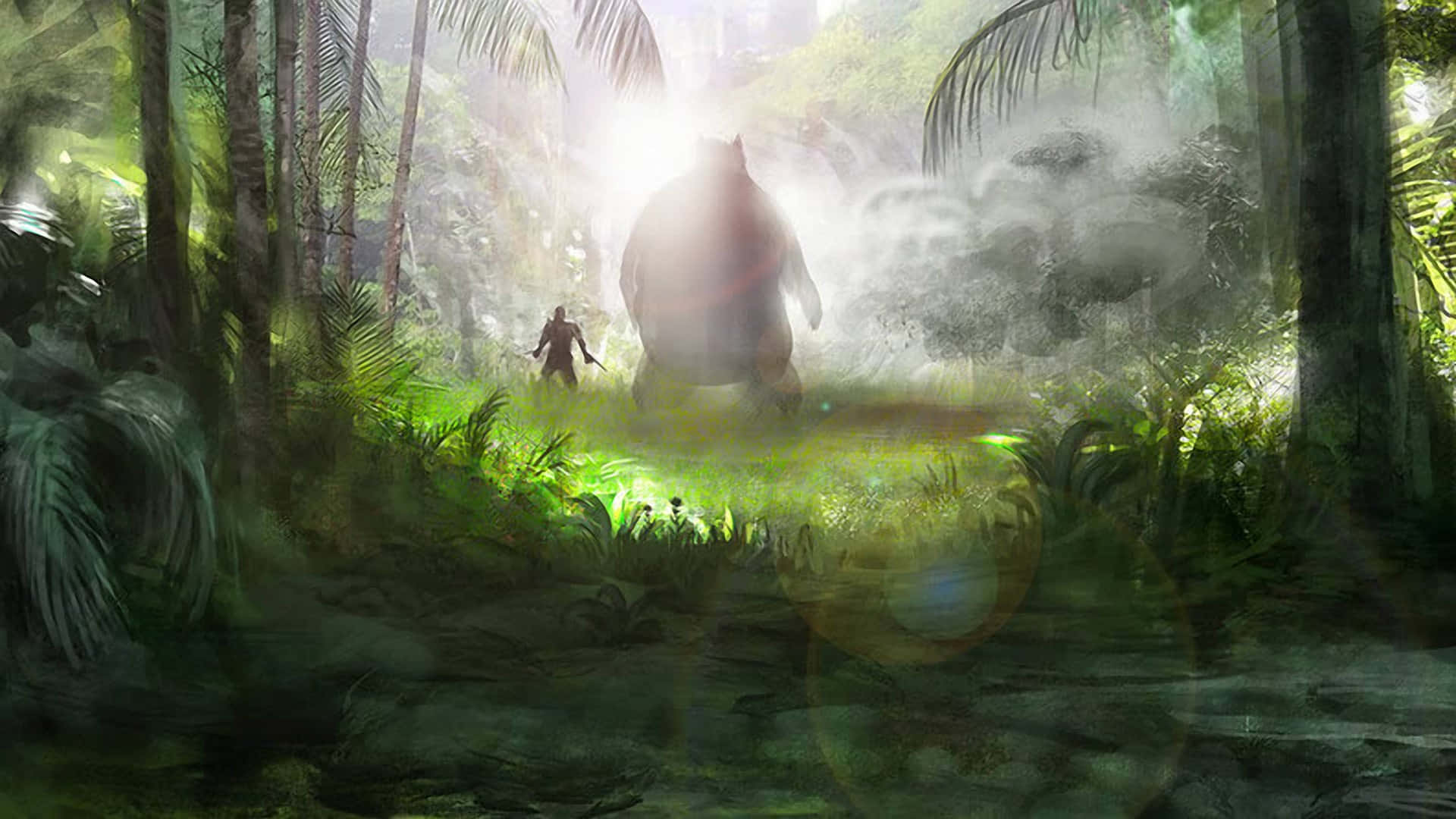 Mists of Pandaria, jungle, glowing bear, Full HD Desktop Wallpaper