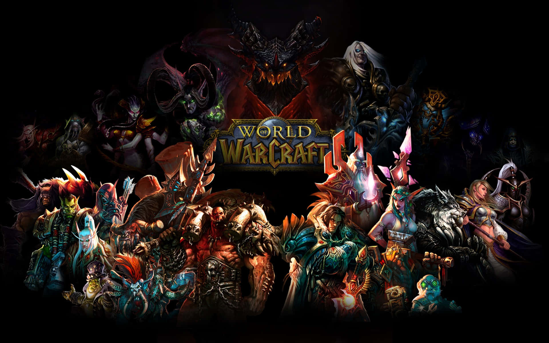 World of Warcraft Races, dark fantasy artwork, Warcraft characters, Full HD Desktop Wallpaper