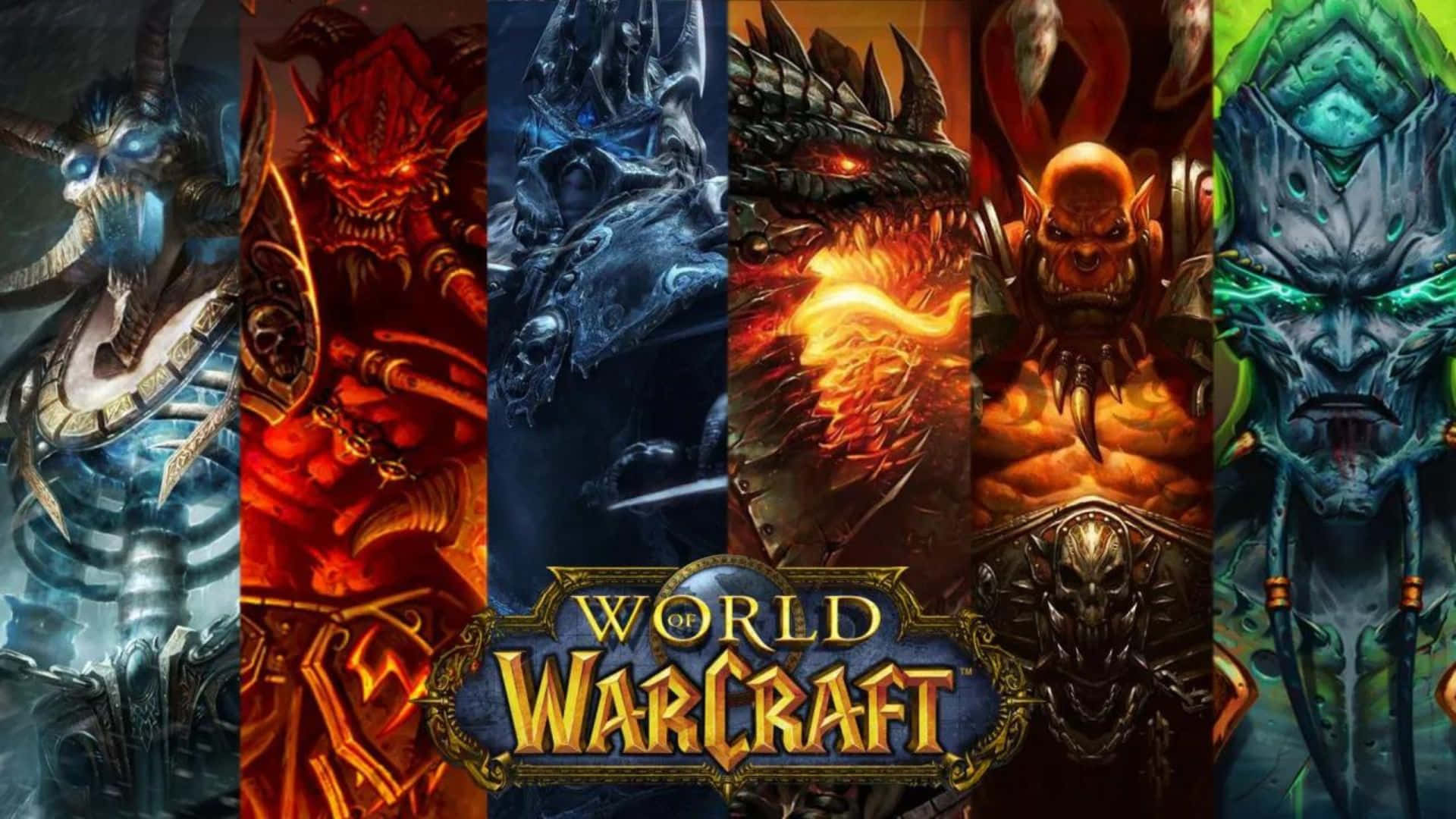 World of Warcraft, fantasy bosses, fiery dark panels, Full HD Desktop Wallpaper