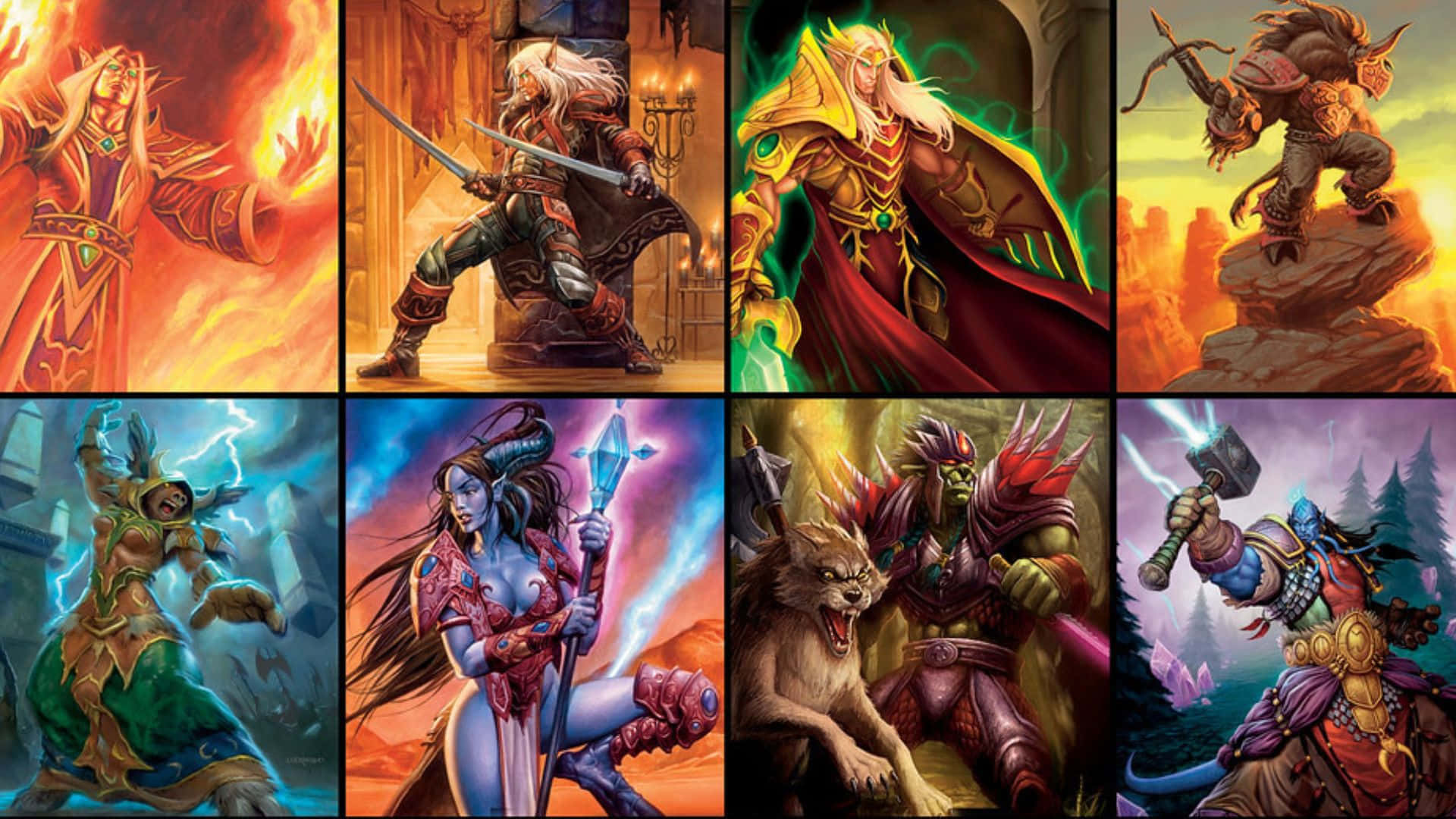 World Of Warcraft Races, 1920 x 1080, fantasy characters, Full HD Desktop Wallpaper