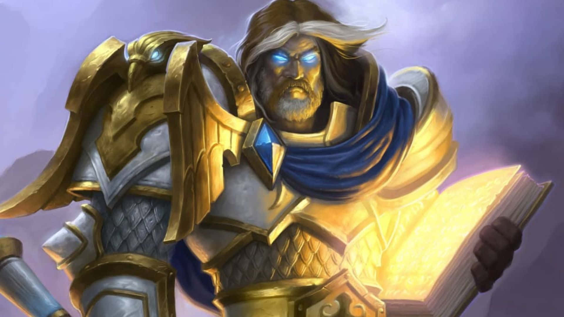 World of Warcraft Races, glowing blue eyes, radiant glowing book, Full HD Desktop Wallpaper