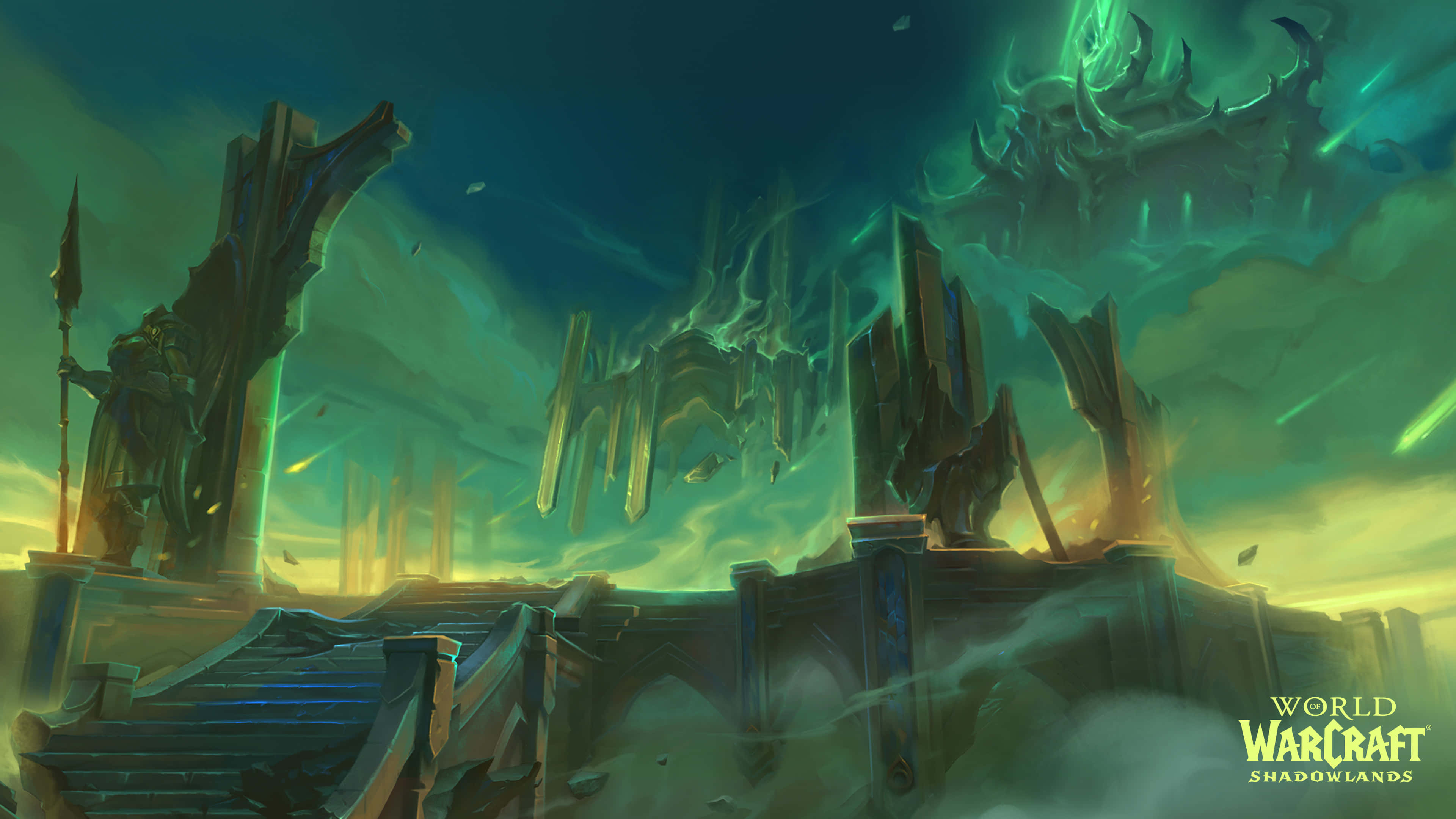 World of Warcraft Shadowlands, Shadowlands, glowing green sky, 4K Desktop Wallpaper