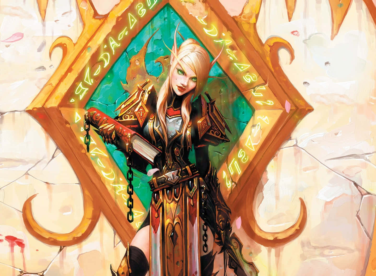 World Of Warcraft: The Burning Crusade, blonde elf warrior, ornate armor, HD Desktop Wallpaper