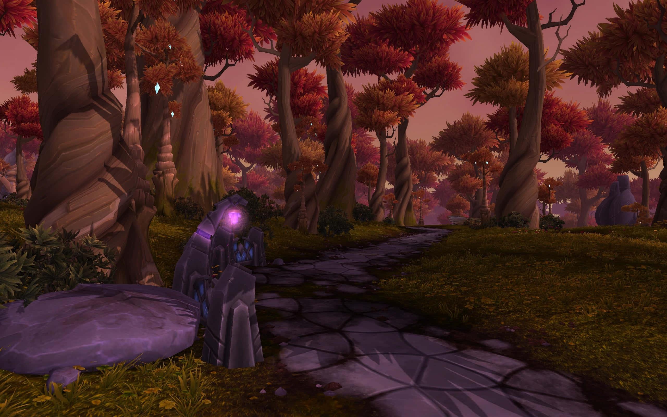 World of Warcraft: Warlords of Draenor, Draenor, mystical forest path, 2K Desktop Wallpaper