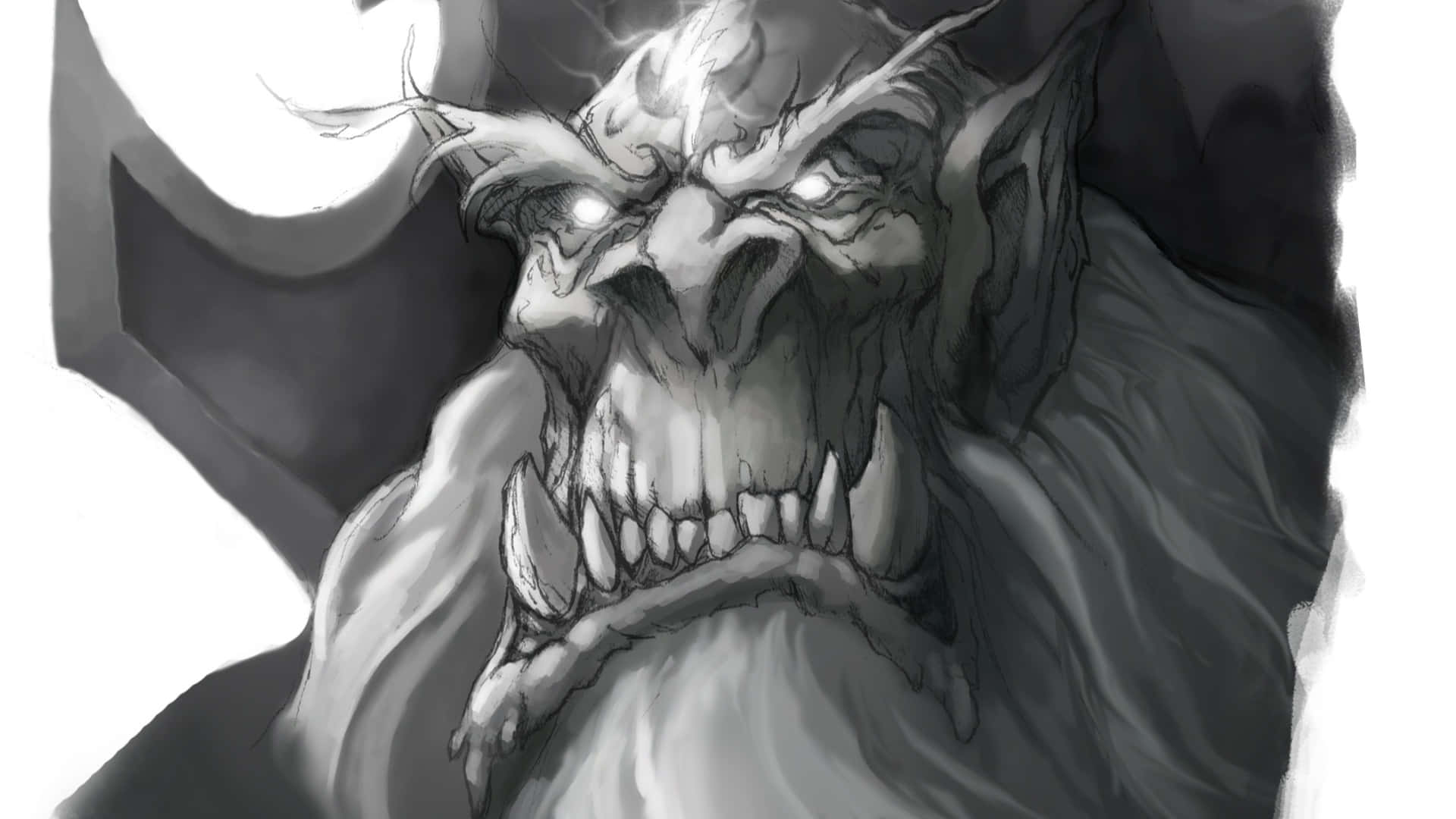 World of Warcraft Warlords Of Draenor, orc, glowing eyes, Full HD Desktop Wallpaper