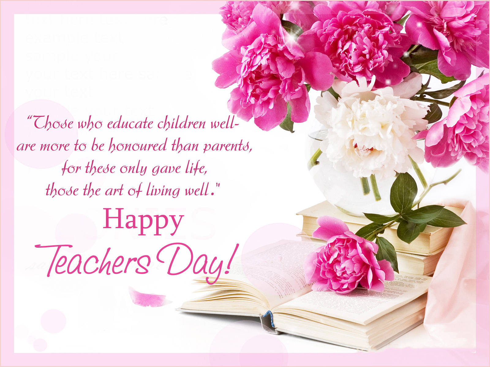Pink peonies, open books, soft pink frame, HD Desktop Wallpaper