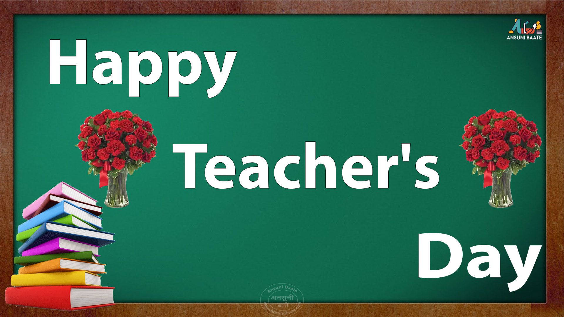 green chalkboard, white text, red rose bouquets, Full HD Desktop Wallpaper