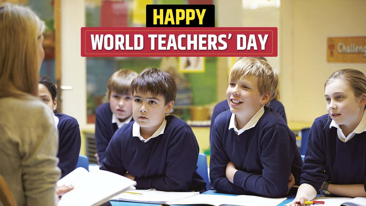World Teachers' Day, classroom, navy uniforms, SD Desktop Wallpaper