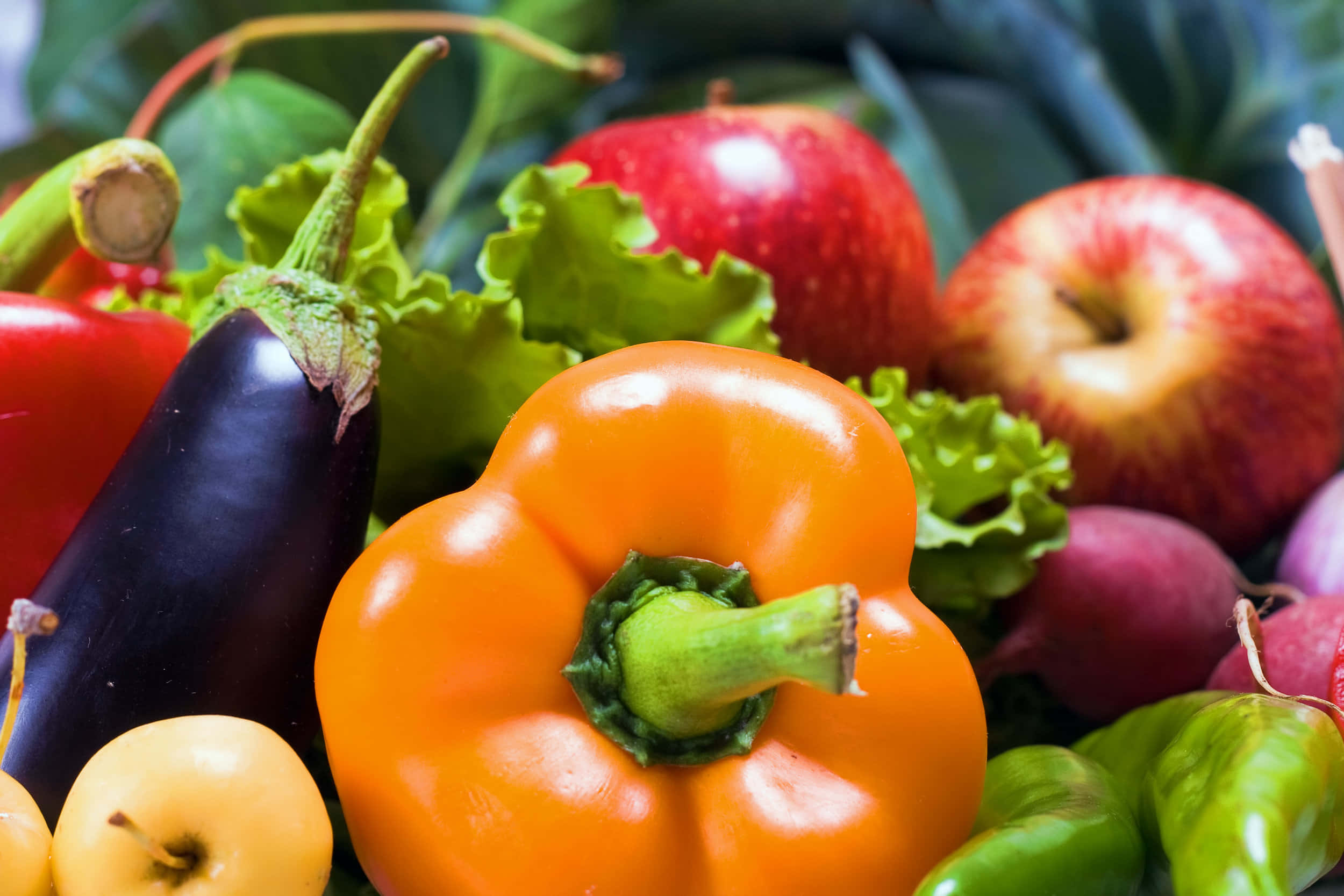 World Vegetarian Day, fresh produce, bright orange bell pepper, Full HD Desktop Wallpaper