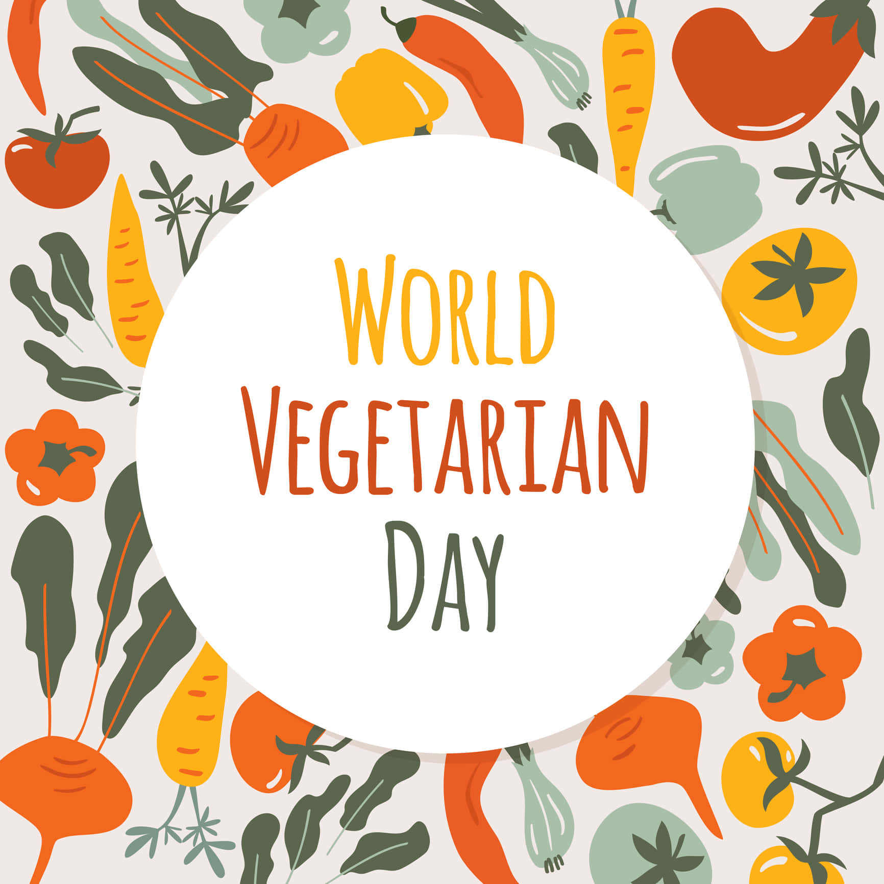 World Vegetarian Day, colorful cartoon vegetables, light background, HD Desktop Wallpaper
