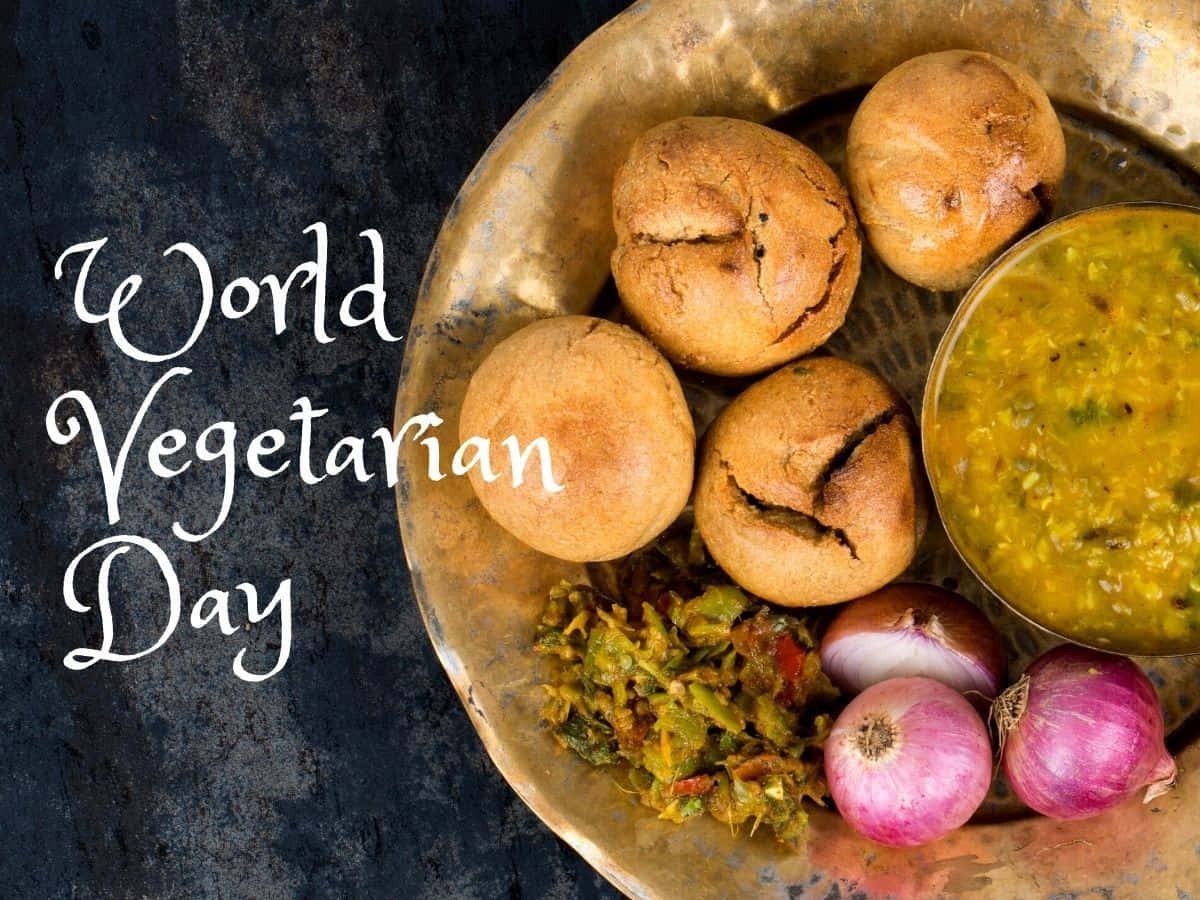 World Vegetarian Day, golden-brown fried breads, yellow curry, SD Desktop Wallpaper