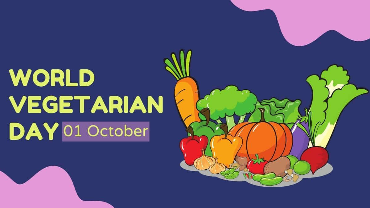 World Vegetarian Day, cartoon illustration, colorful vegetables, SD Desktop Wallpaper