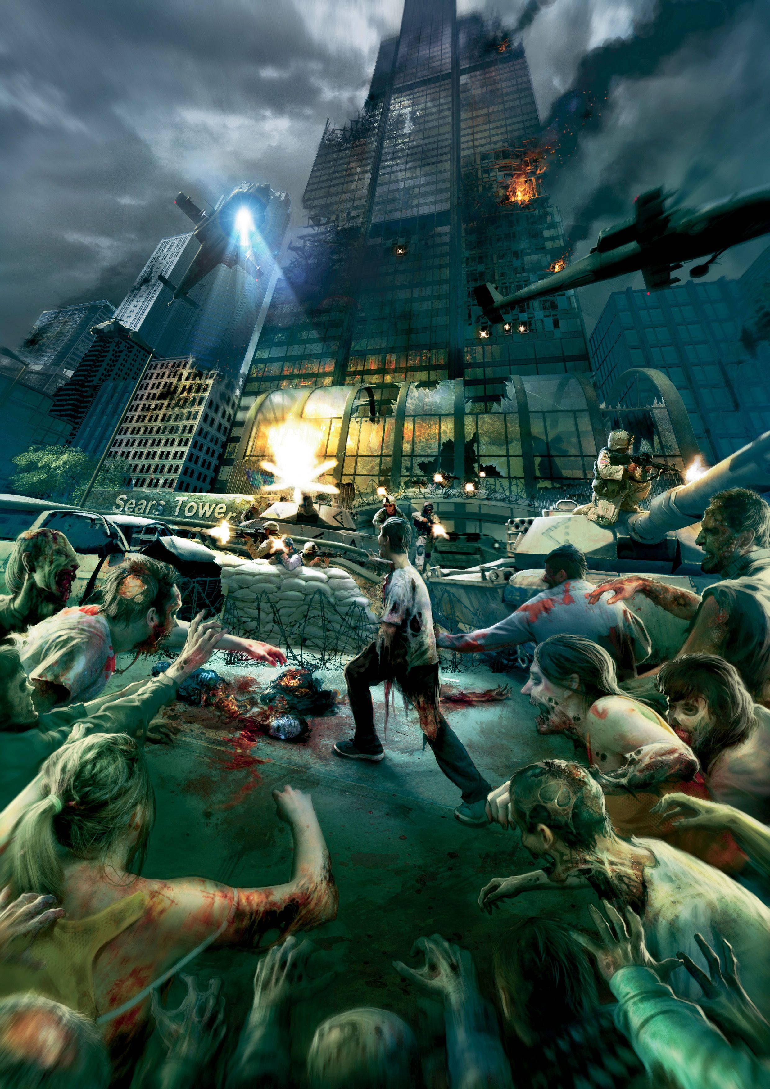 World War Z 4K, zombies, ruined city street, 2K Phone Wallpaper