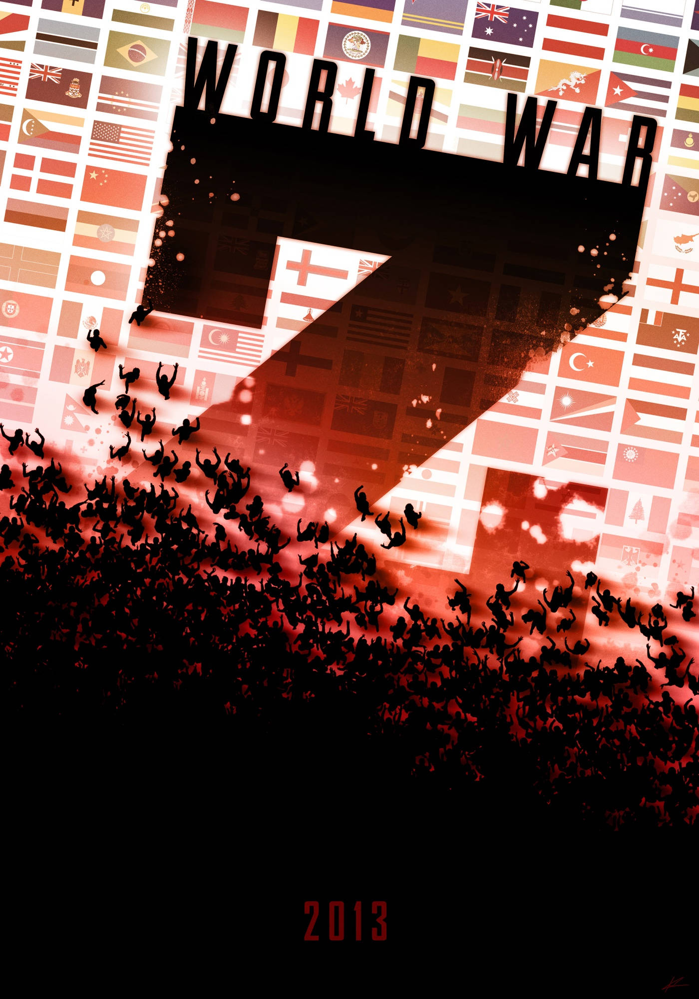 World War Z 4K, zombie horde, global flags, Full HD Phone Wallpaper