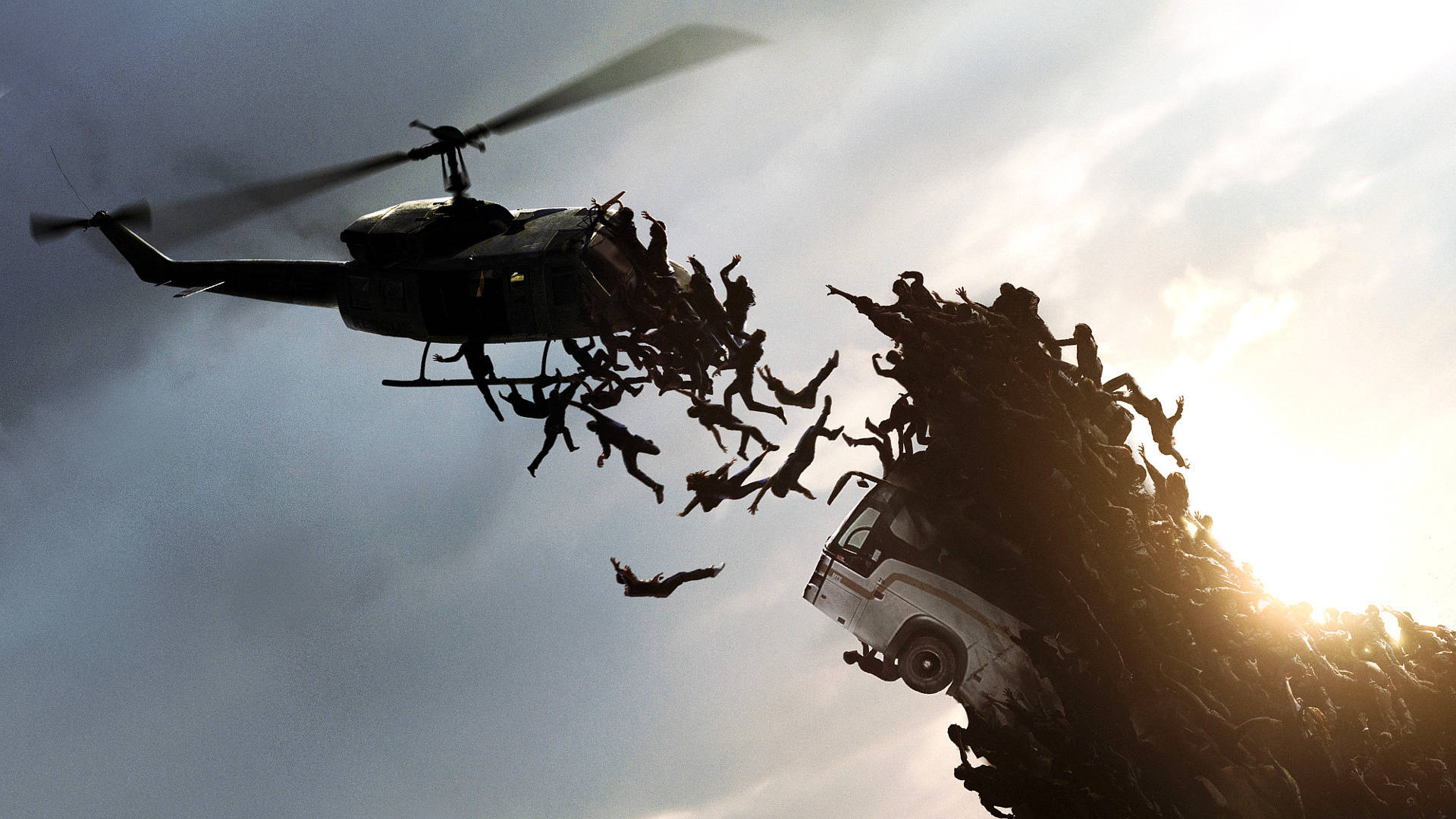 World War Z 4K, helicopter, van, Full HD Desktop Wallpaper