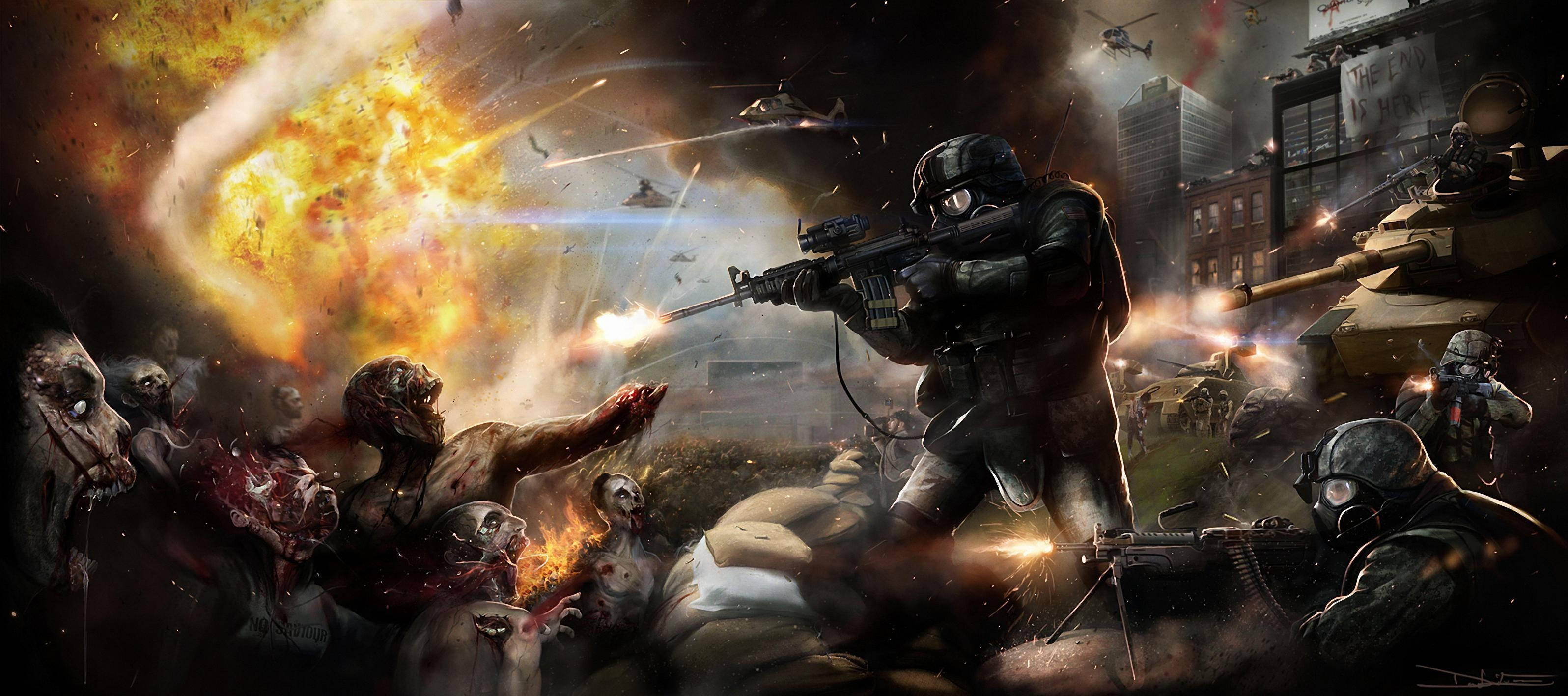 World War Z 4K, tactical gear, zombies, 2K Desktop Wallpaper