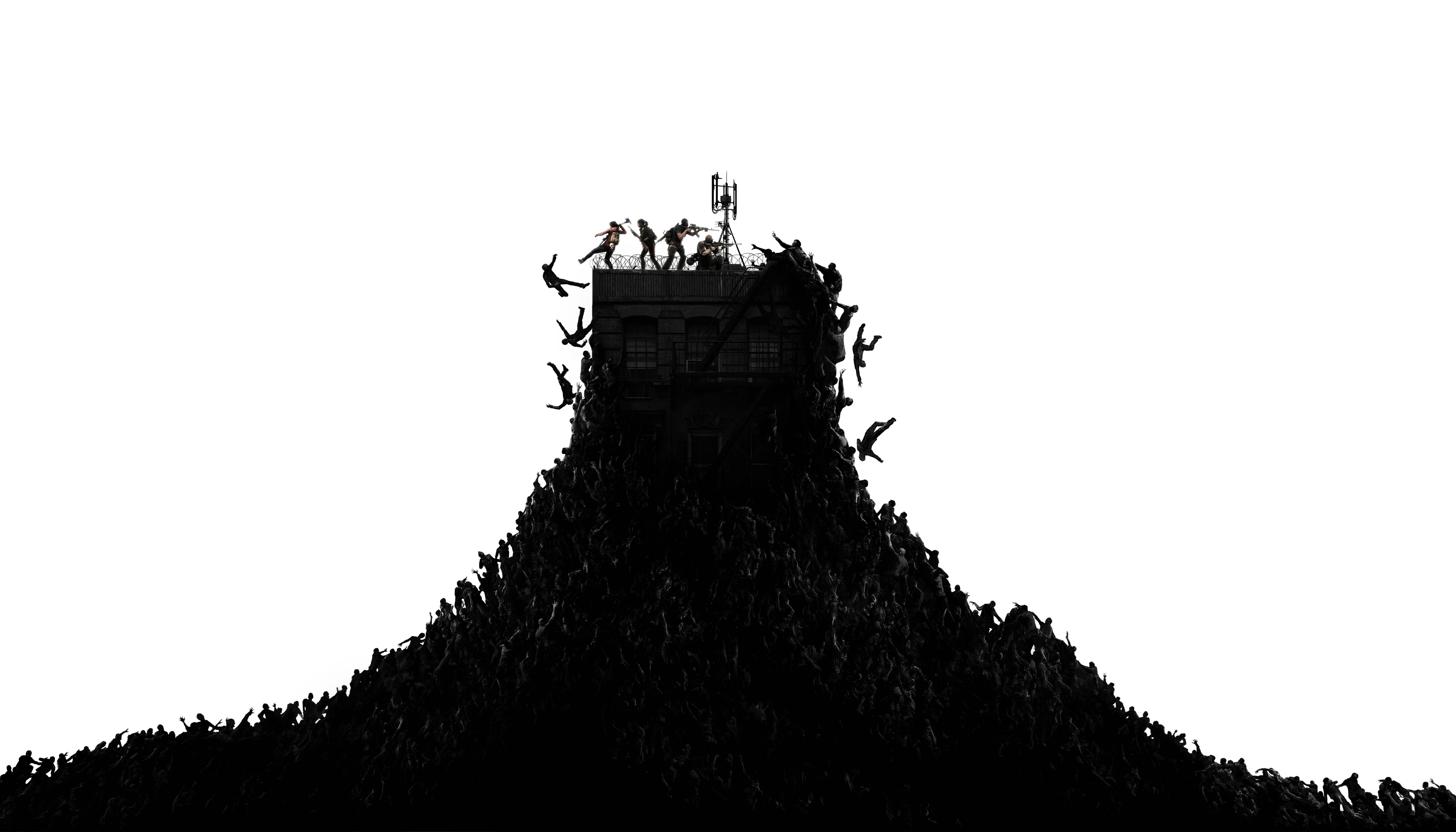 World War Z 4K, zombie tower, silhouetted crowd, 5K Desktop Wallpaper