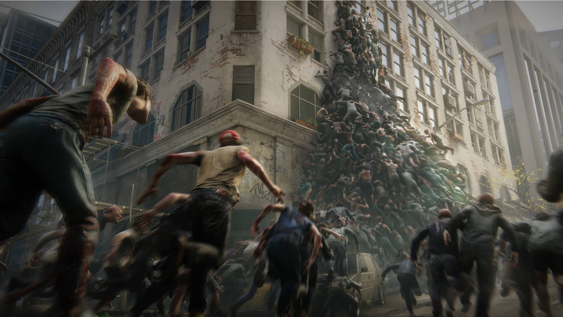 World War Z Aftermath, zombies, ruined city street, Full HD Desktop Wallpaper