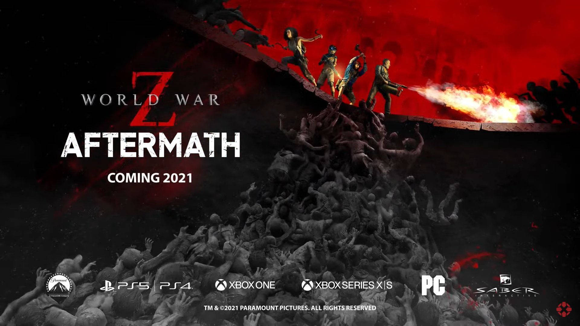 World War Z Aftermath, flamethrower, blood-red sky, Full HD Desktop Wallpaper