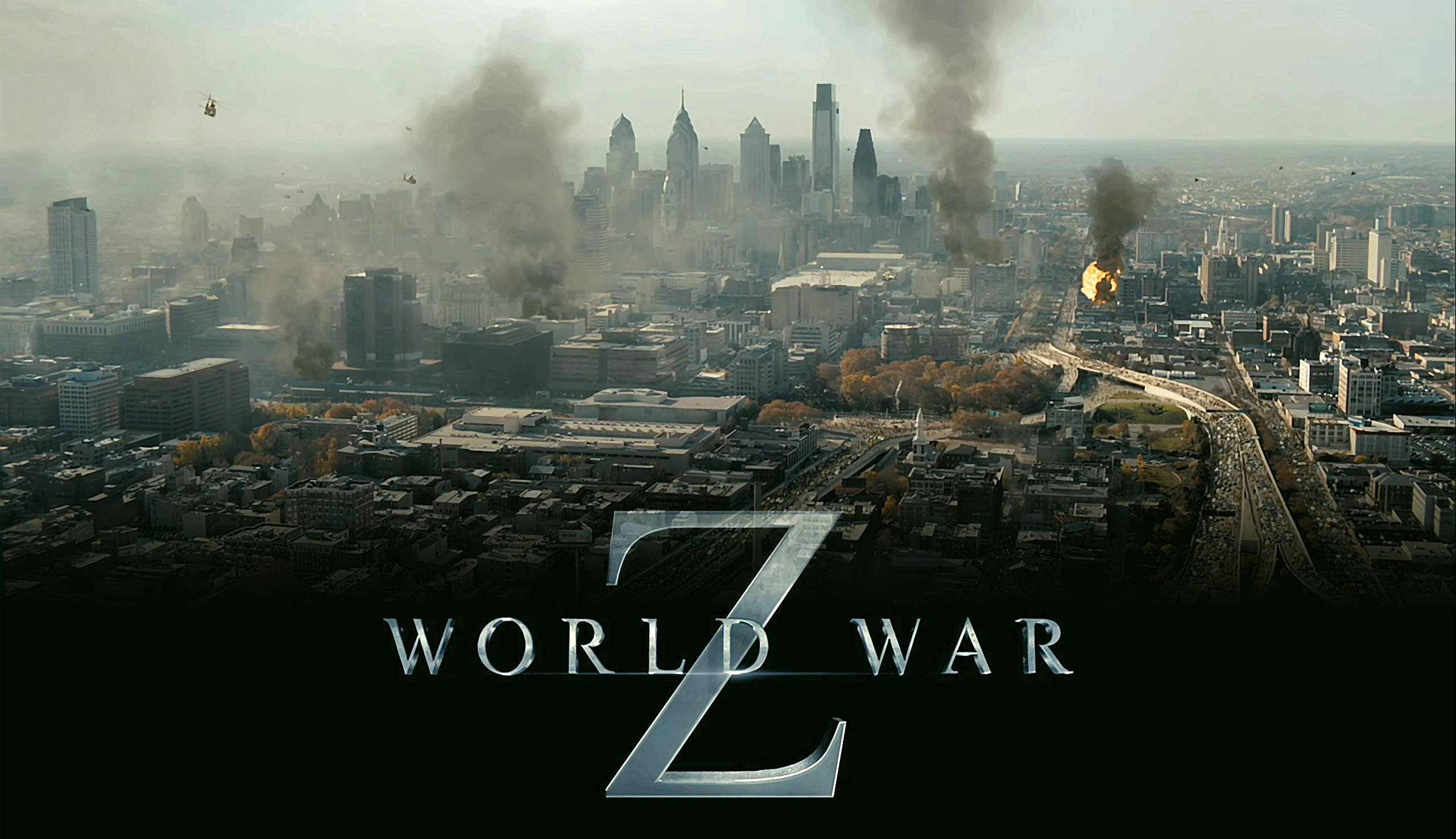 World War Z, chaos poster, aerial view, 2K Desktop Wallpaper