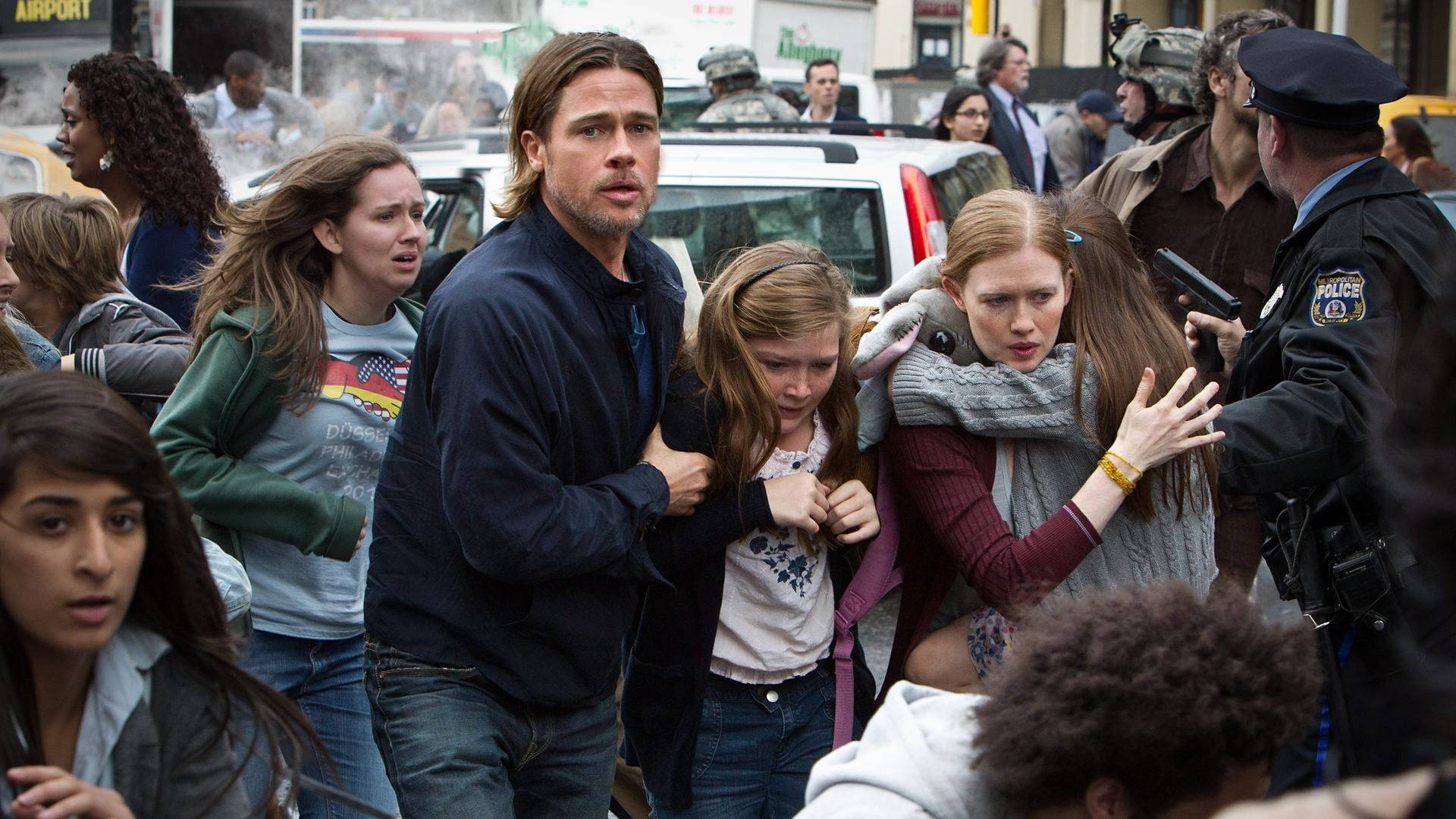 World War Z, street chaos, urban street scene, Full HD Desktop Wallpaper
