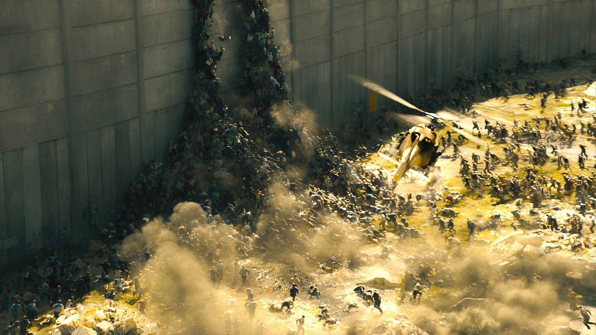 World War Z, zombies, climbing wall, Full HD Desktop Wallpaper