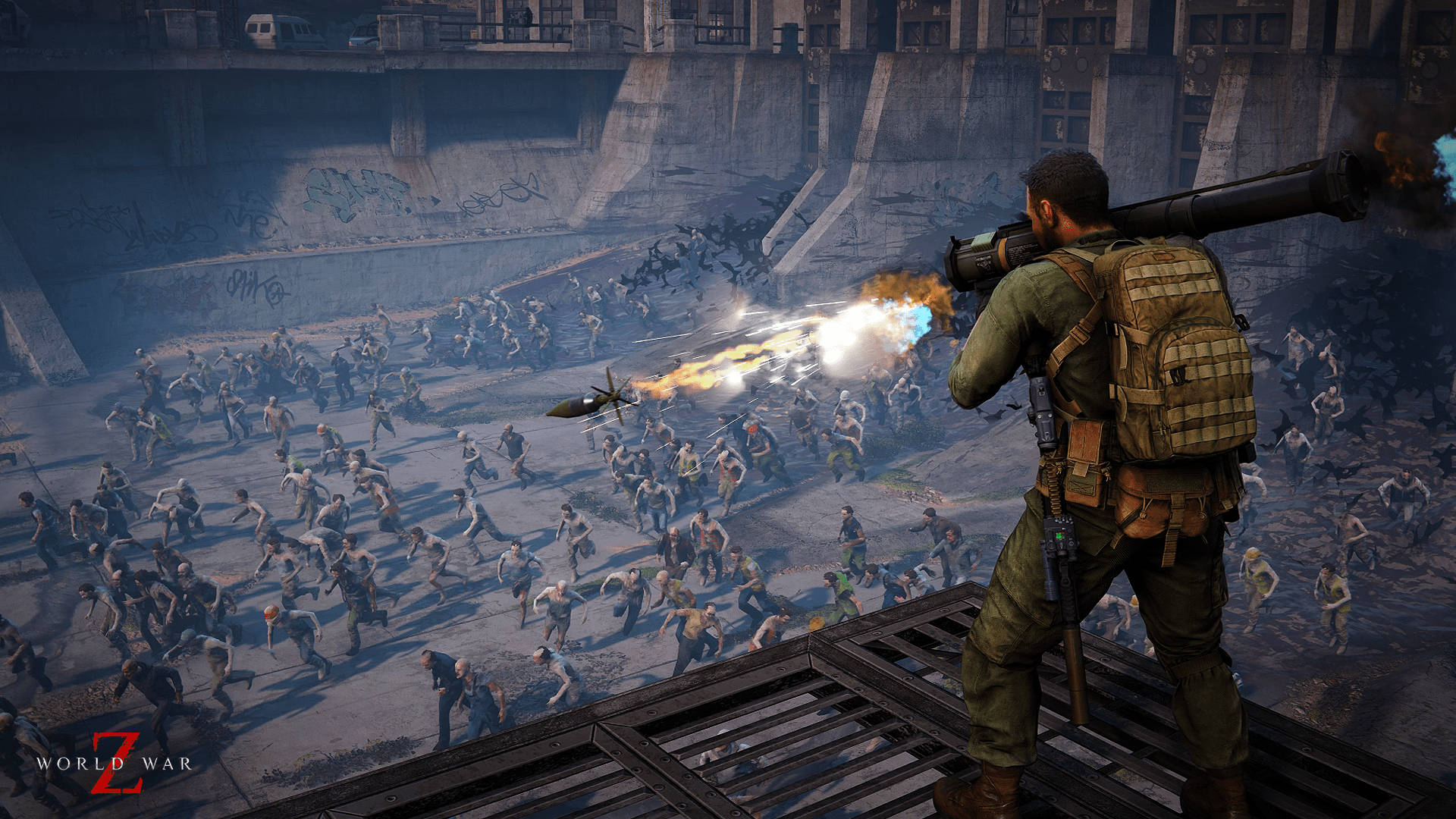 World War Z, rocket launcher, zombies, Full HD Desktop Wallpaper