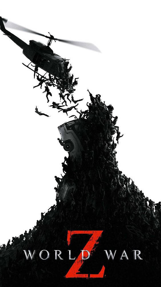 World War Z, helicopter, zombies, SD Phone Wallpaper