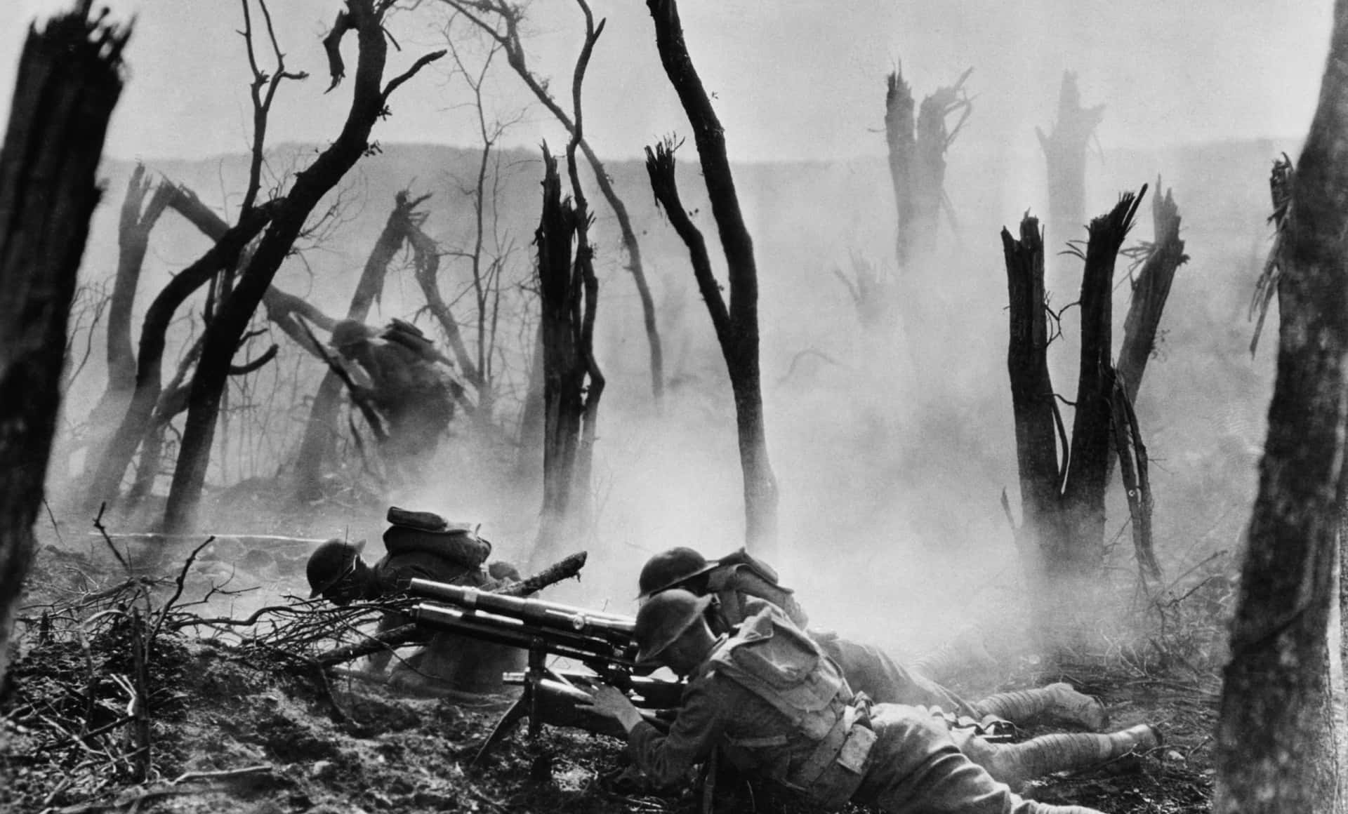 World War, battlefield, machine gun, Full HD Desktop Wallpaper
