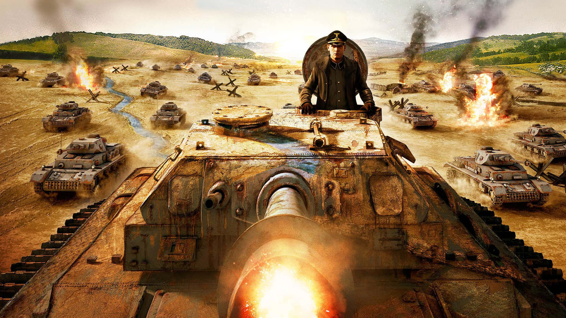 World War, tank, battlefield, Full HD Desktop Wallpaper