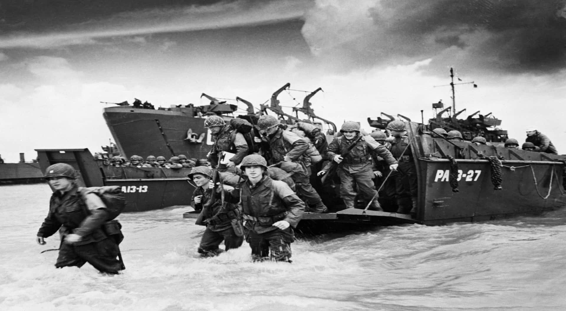 W W I I, D Day, landing craft, Full HD Desktop Wallpaper