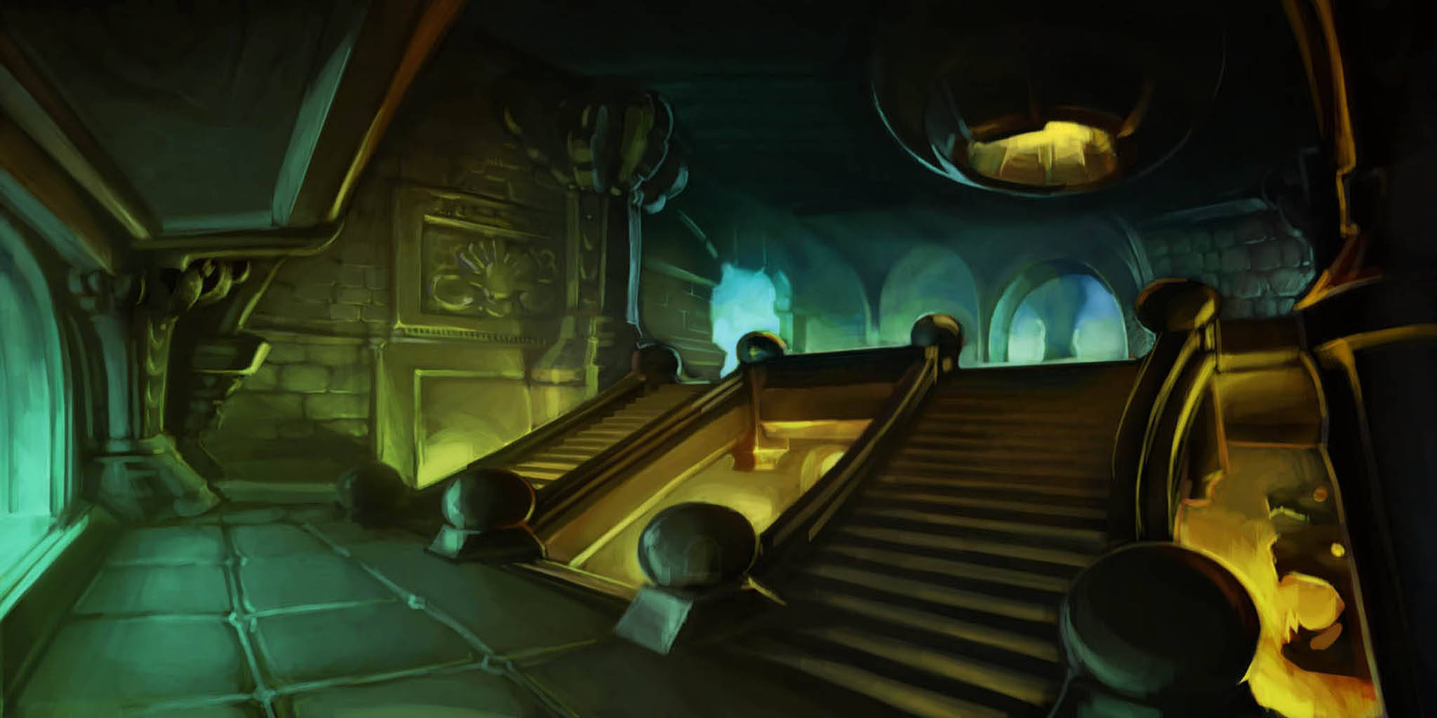 Wrath Of The Lich King, stone staircase, gothic dungeon, Full HD Desktop Wallpaper