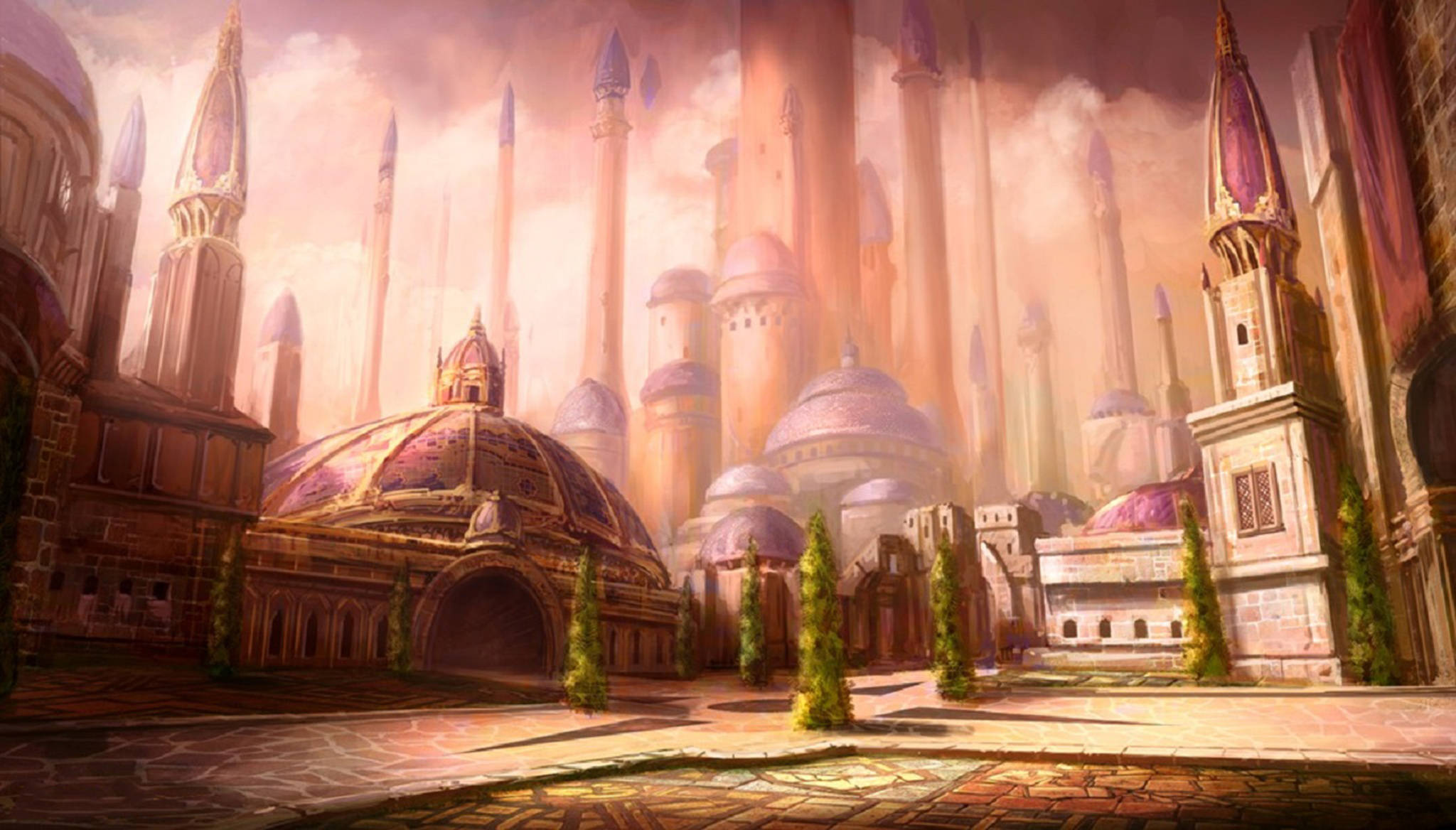 Wrath Of The Lich King, council, grand fantasy city, Full HD Desktop Wallpaper