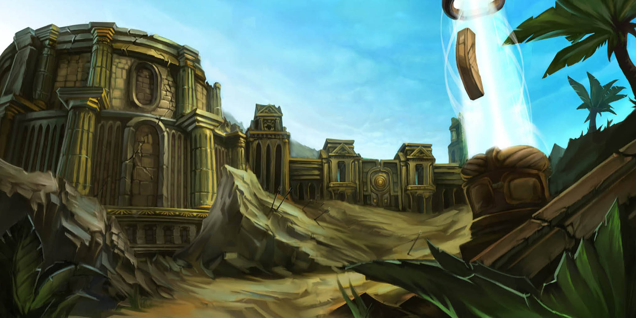 Wrath Of The Lich King, battleground, ancient stone temple ruins, Full HD Desktop Wallpaper