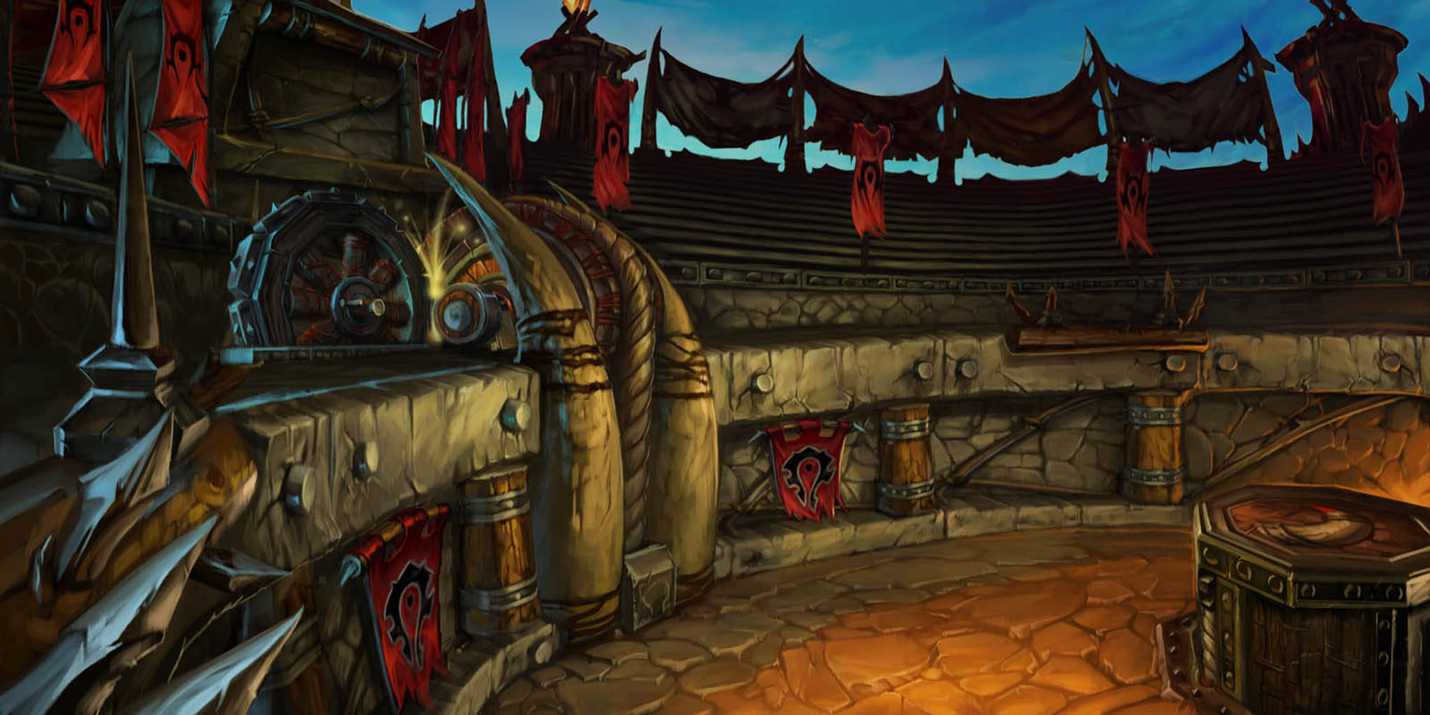 Wrath Of The Lich King, orcish fortress, stone walls, Full HD Desktop Wallpaper