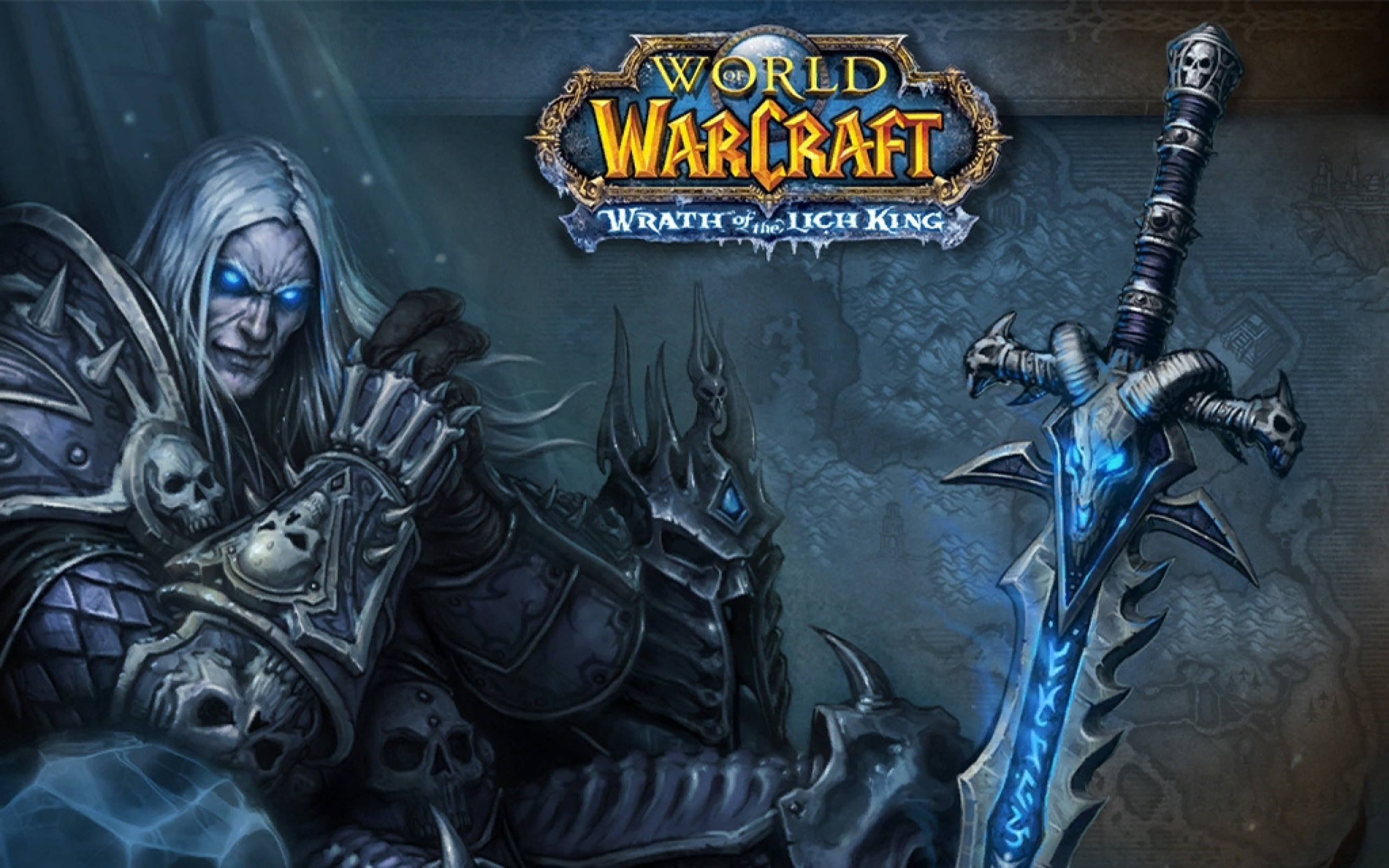 Wrath Of The Lich King, undead warrior, glowing blue eyes, 2K Desktop Wallpaper