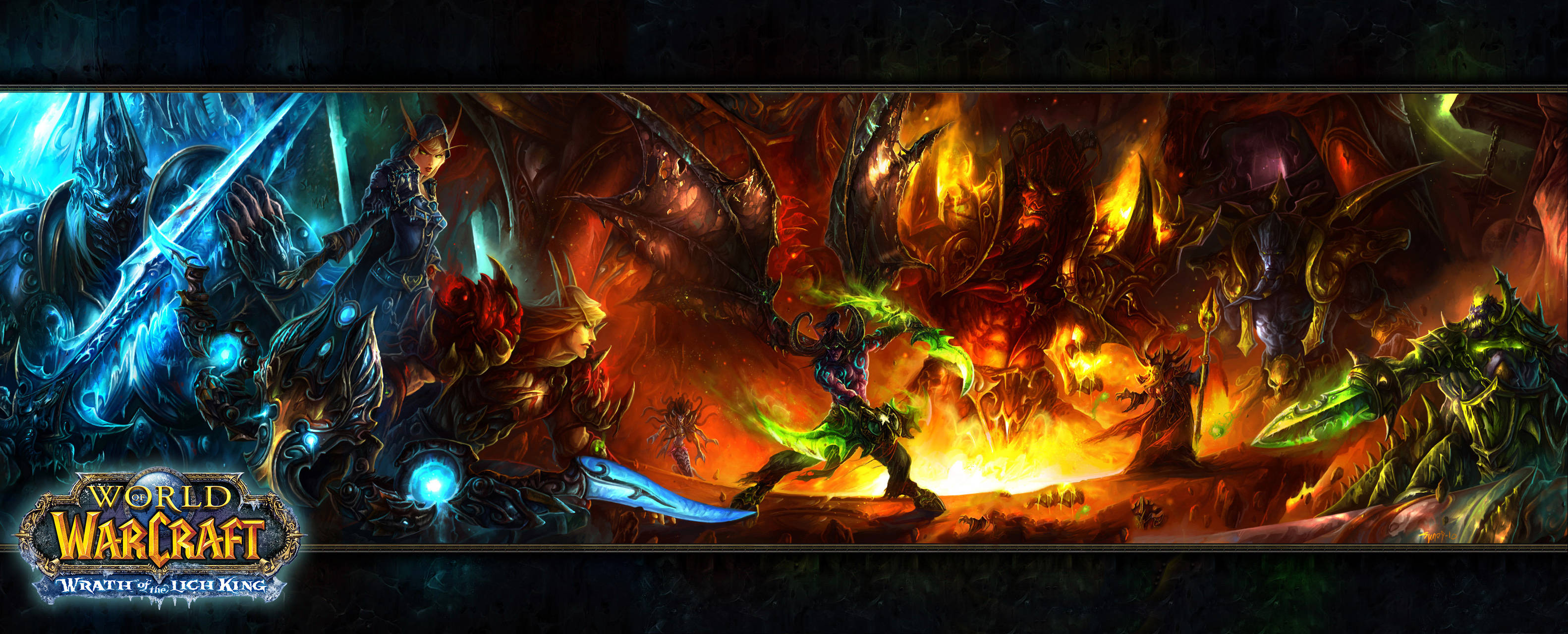 Wrath Of The Lich King, fantasy warriors, demonic foes, 2K Desktop Wallpaper