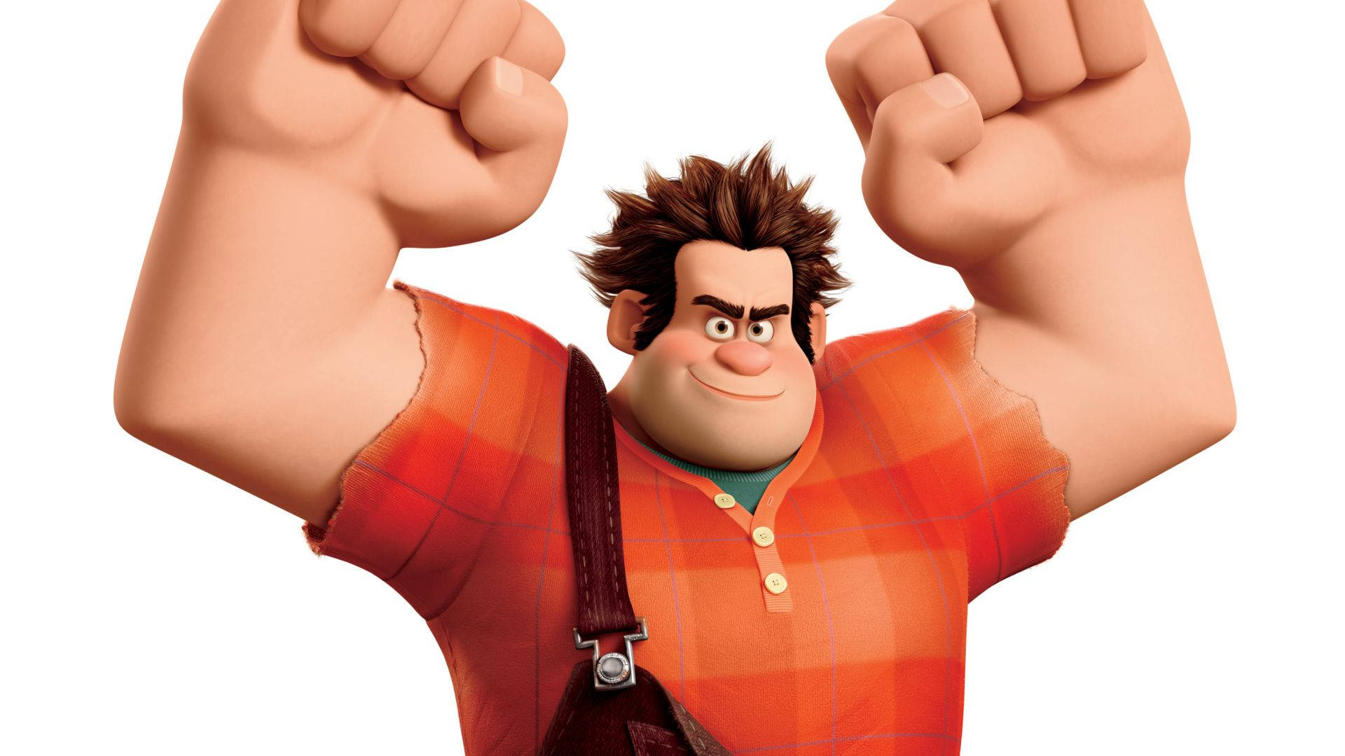 Wreck-it Ralph, iconic pose, bright orange plaid shirt, Full HD Desktop Wallpaper