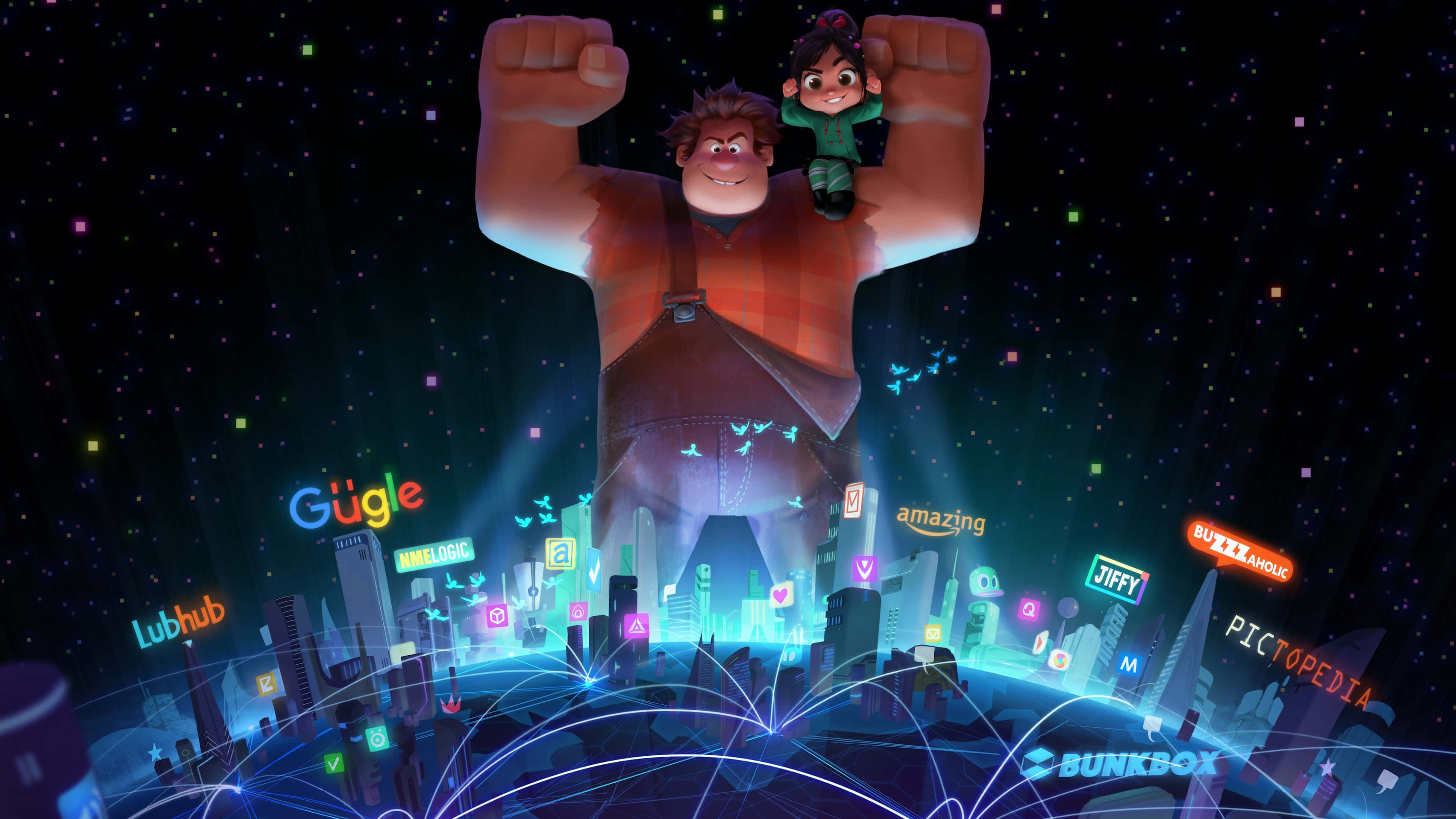 Wreck-it Ralph, Ralph, futuristic cityscape, 4K Desktop Wallpaper