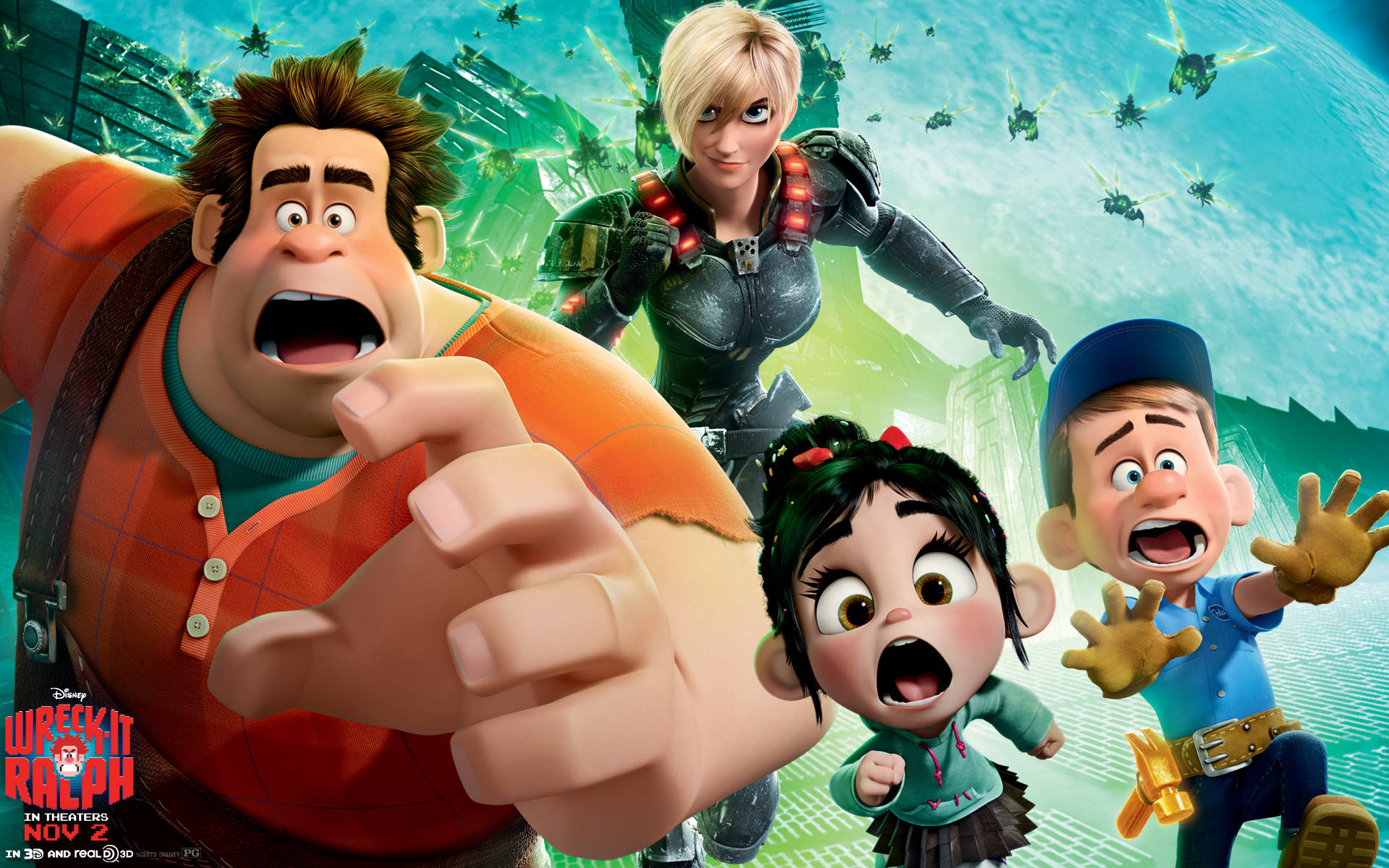 Wreck-It Ralph, 2012 movie, animated characters, Full HD Desktop Wallpaper