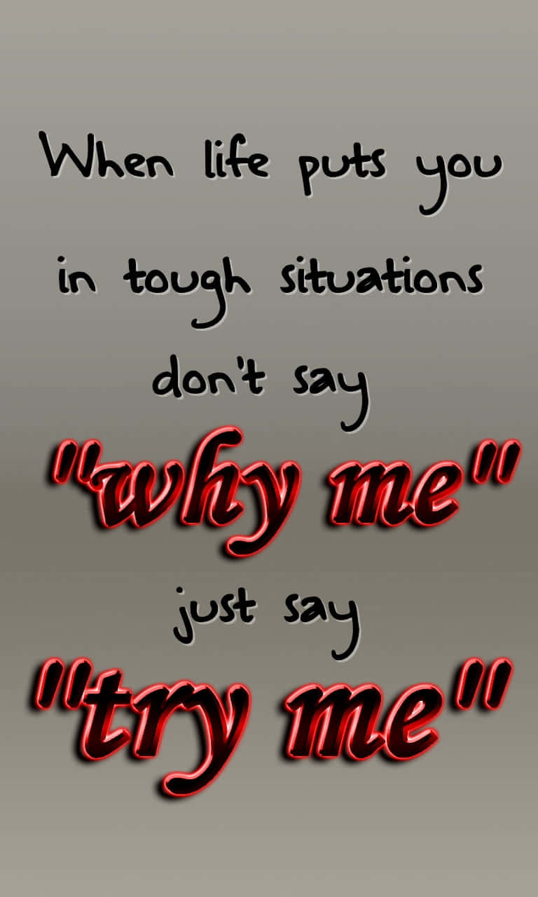 why me just try me quotes, bold red and black script, gray gradient background, HD Phone Wallpaper