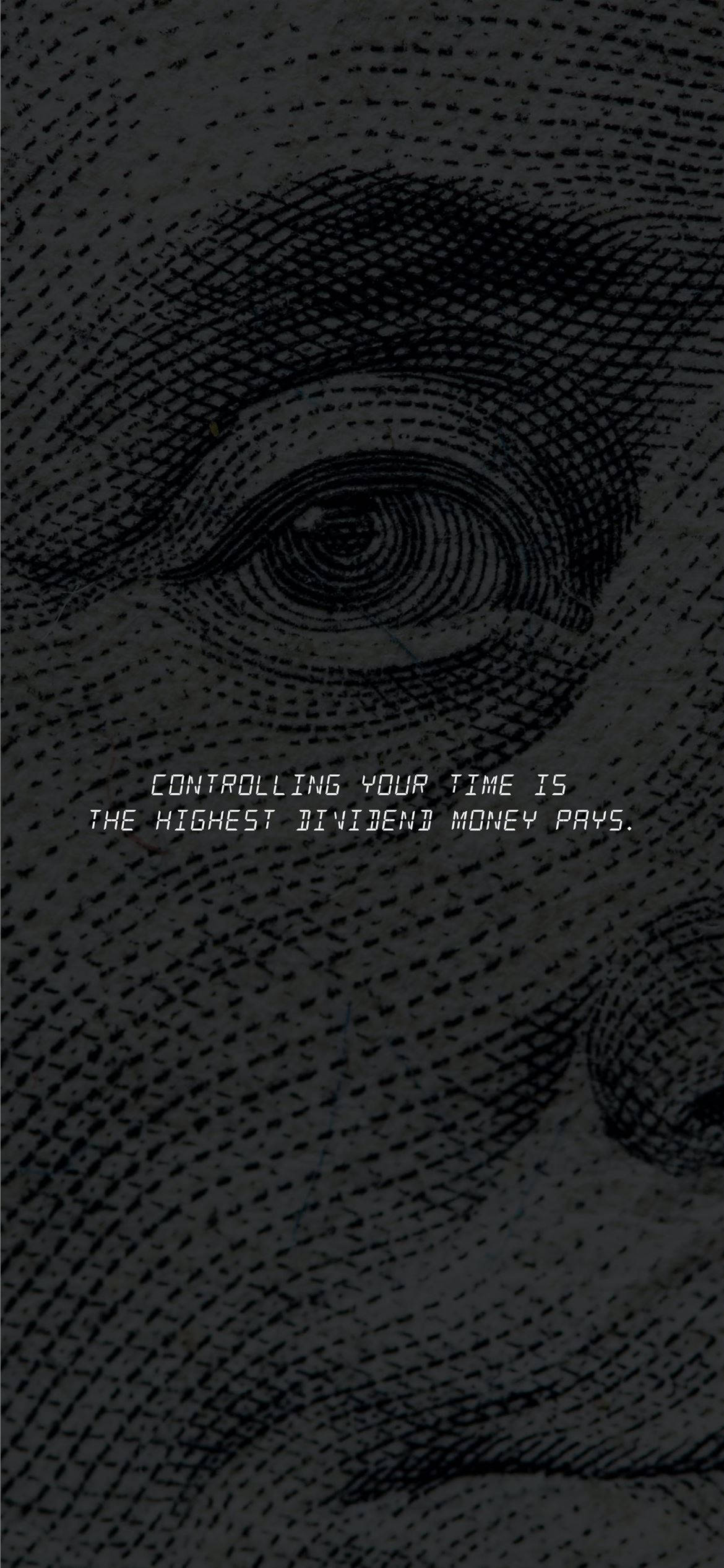 black and white halftone dots, stylized human eye, motivational text, Full HD Phone Wallpaper