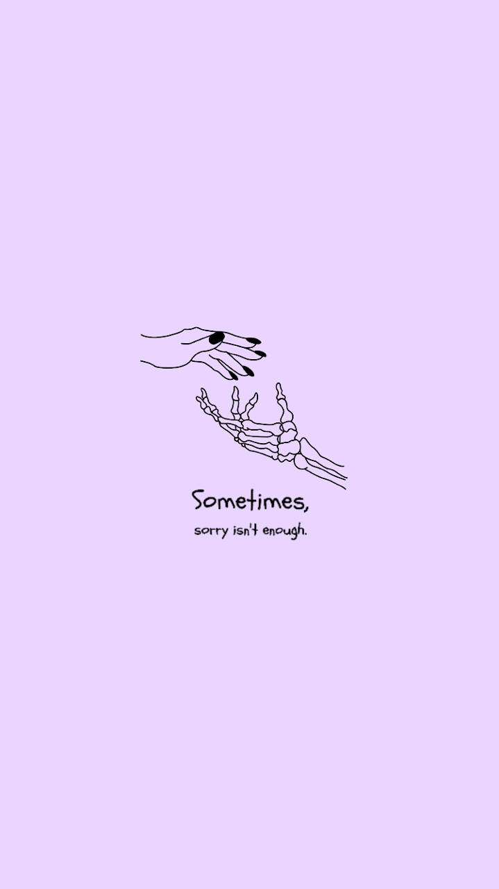 Sometimes Sorry Isn't Enough, minimalist line drawing, living hand, HD Phone Wallpaper