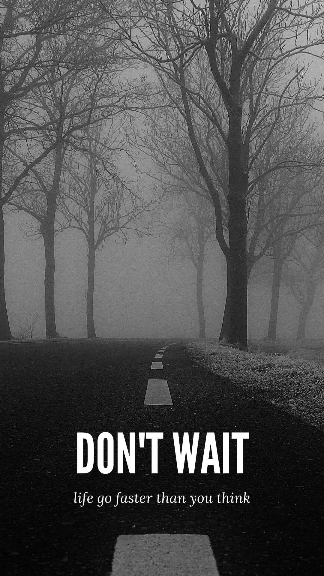 black and white, mist, monochrome road, Full HD Phone Wallpaper