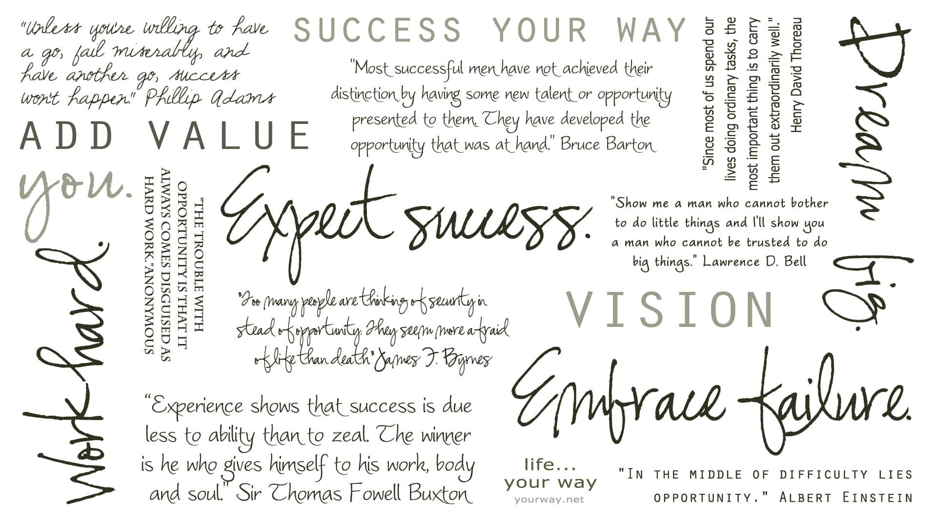 Important Life Quotes Compilation, handwritten fonts, printed fonts, Full HD Desktop Wallpaper