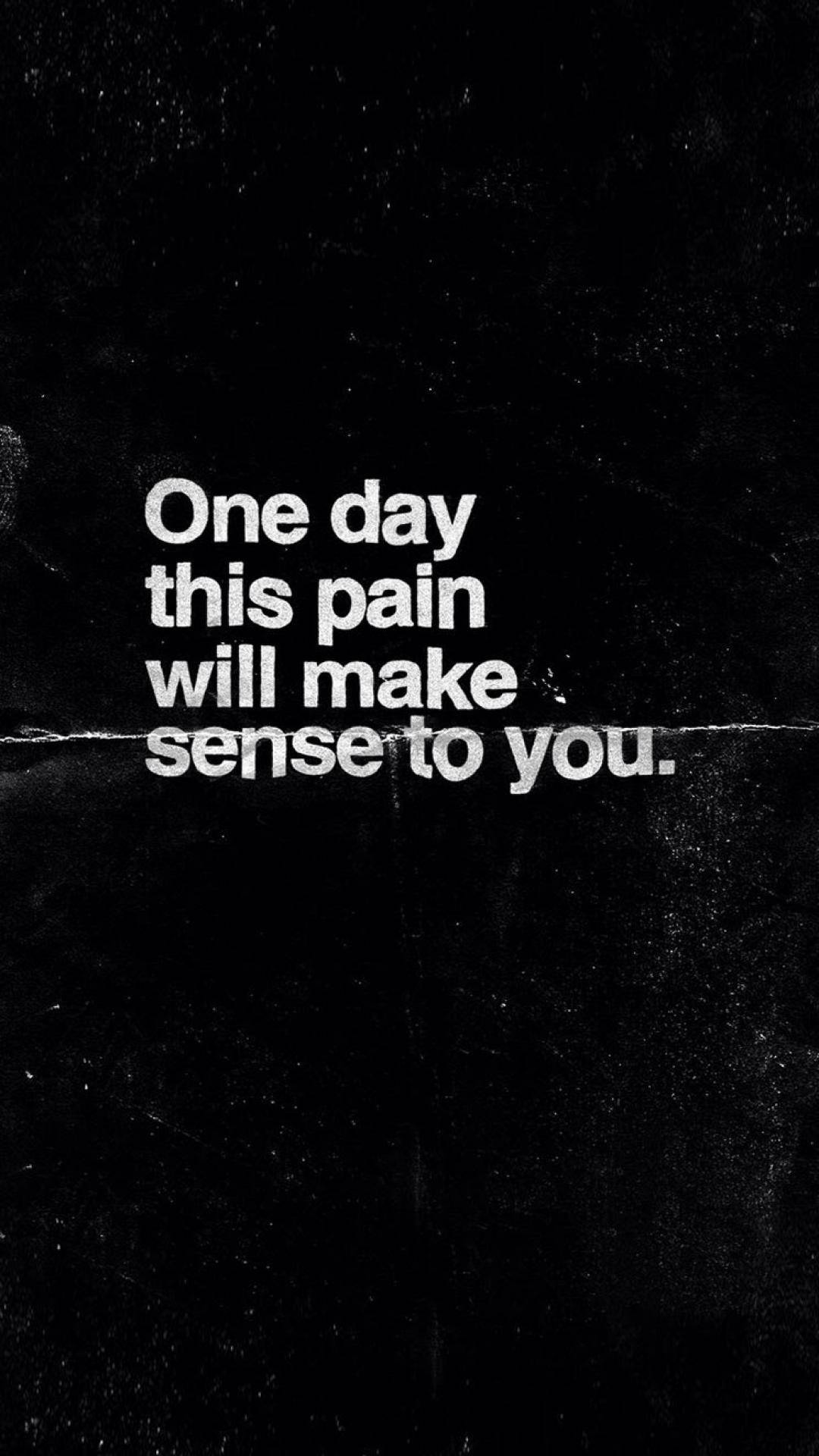 Pain Black And White Quotes, white text, textured black background, Full HD Phone Wallpaper