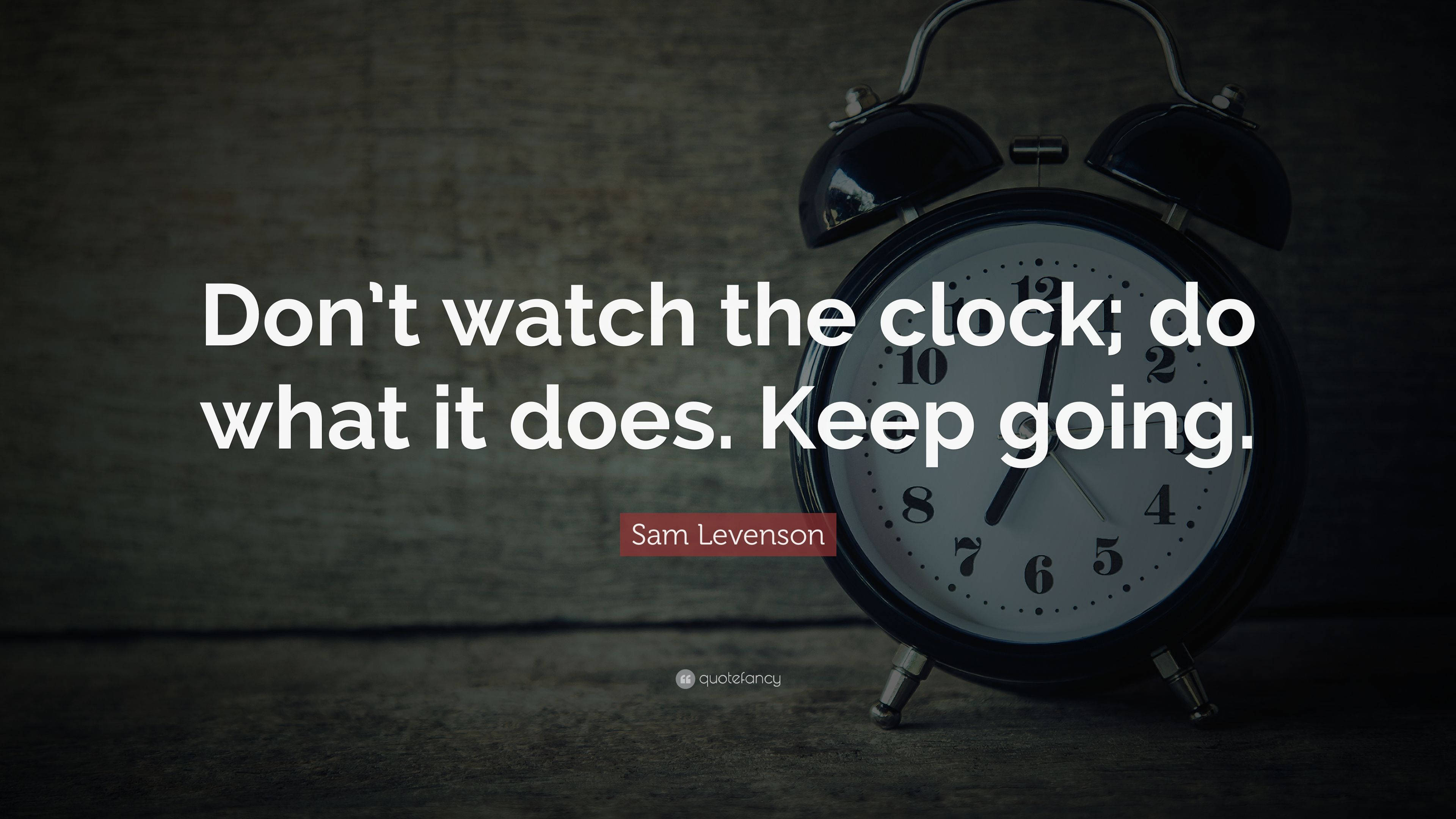 vintage black alarm clock, dark textured surface, white text, 4K Desktop Wallpaper