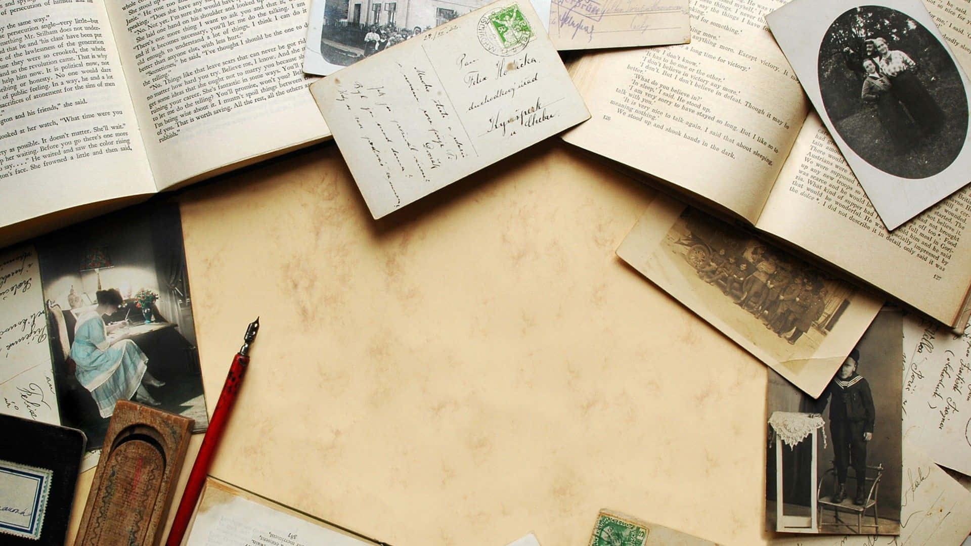 brown writing paper, letters, vintage letters, Full HD Desktop Wallpaper